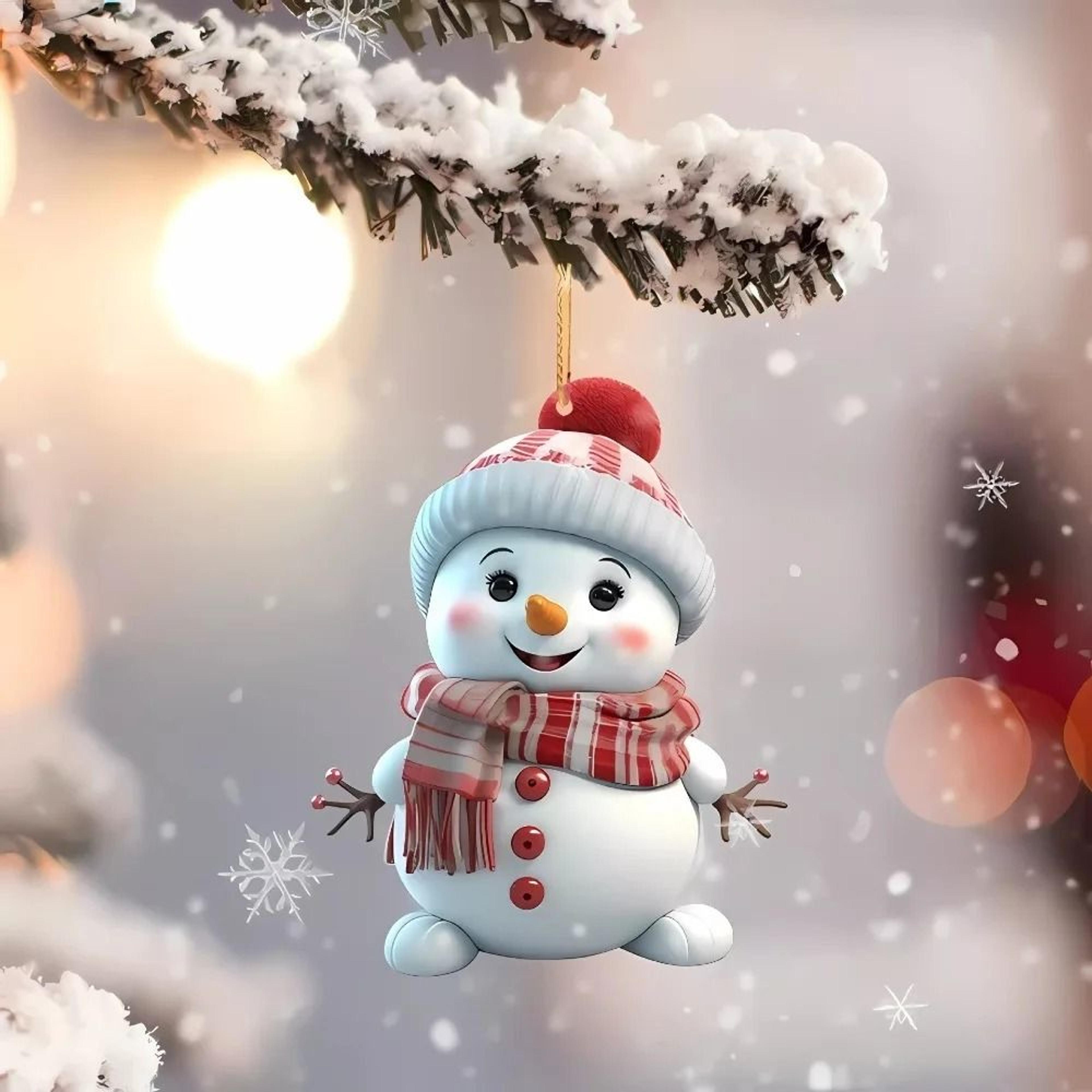 Cute Snowman Christmas Tree Hanging Ornament Decoration 7
