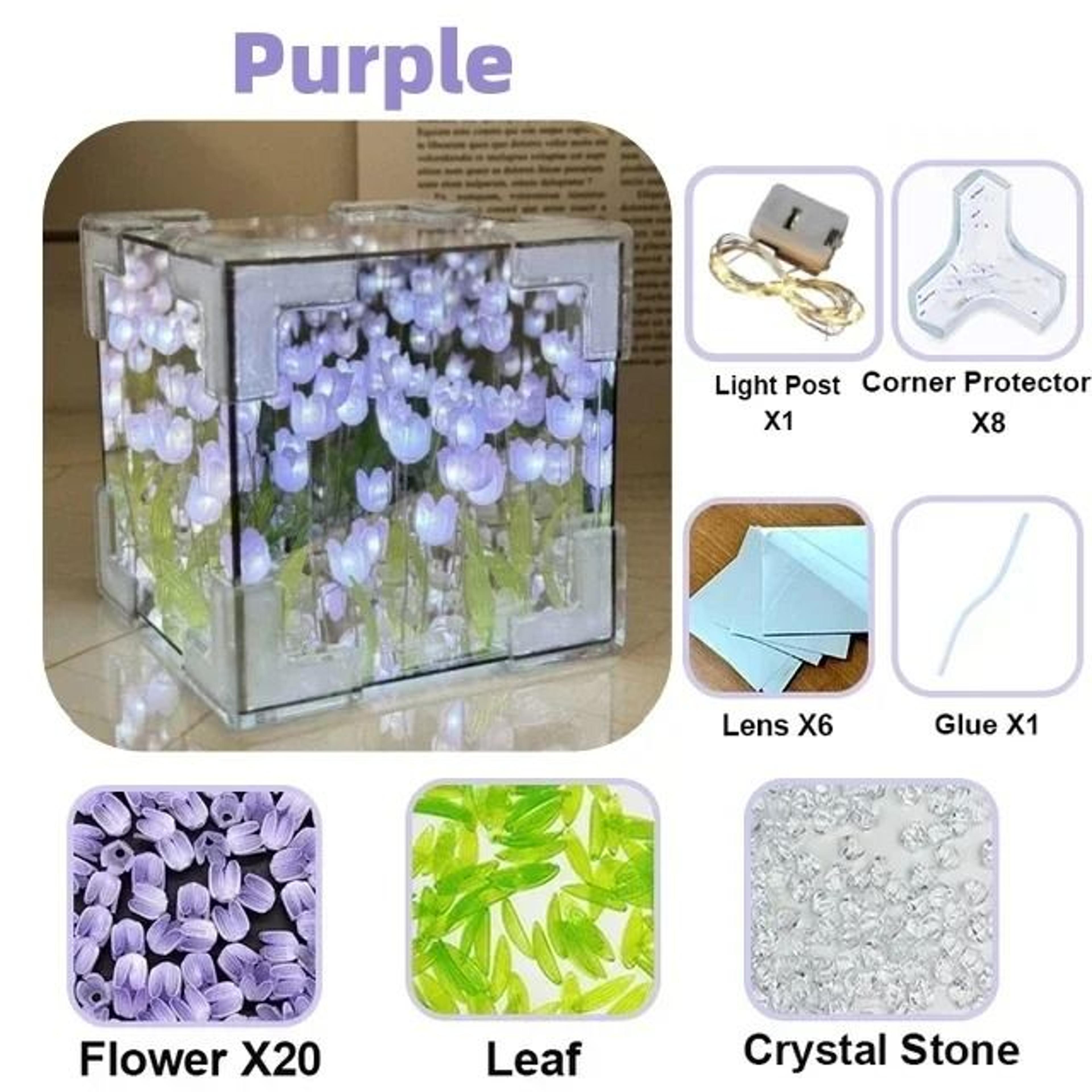 DIY Tulip Mirror Cube Night Light Table Lamp 6