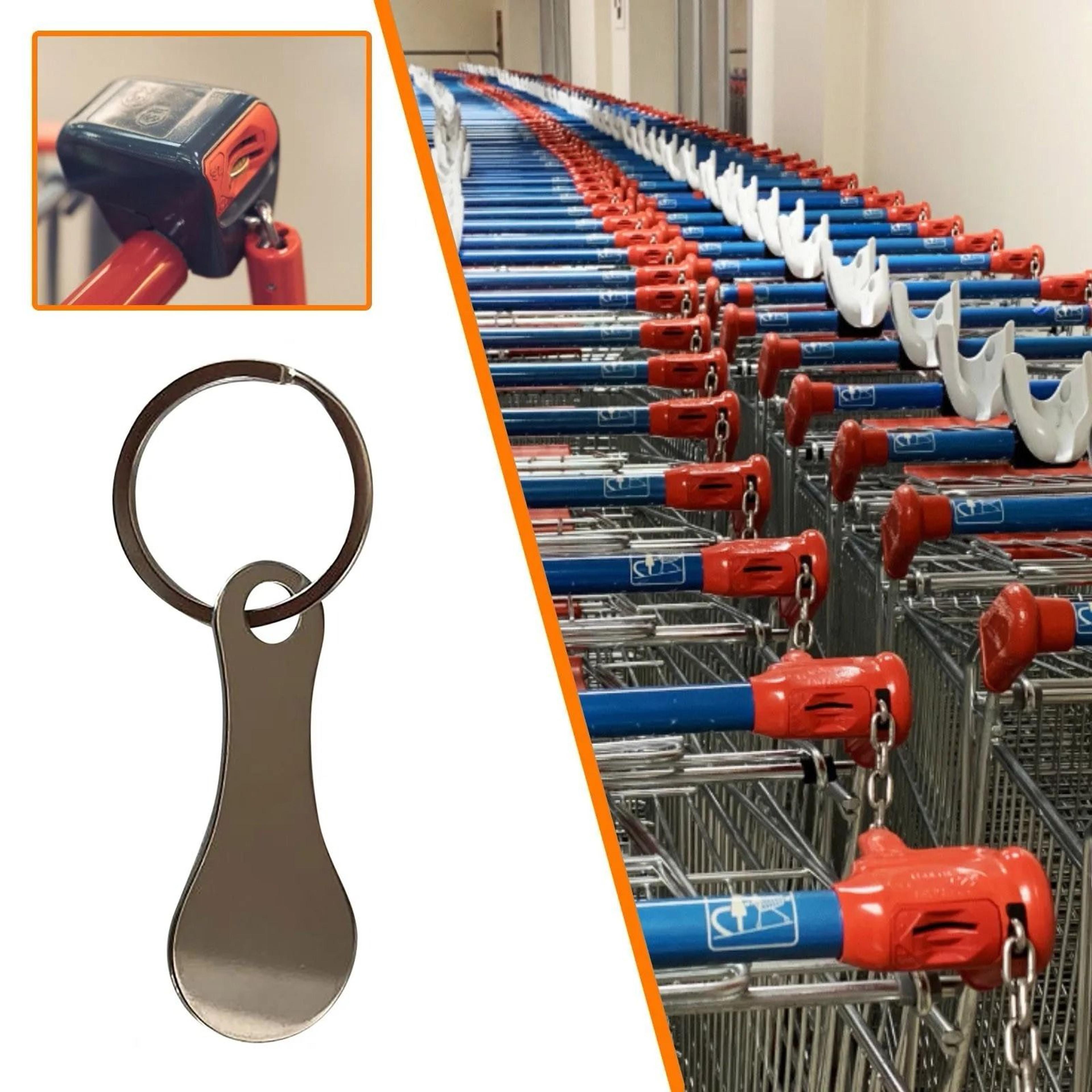 Metal Key Ring Keychain Hook With Shopping Cart Token 0