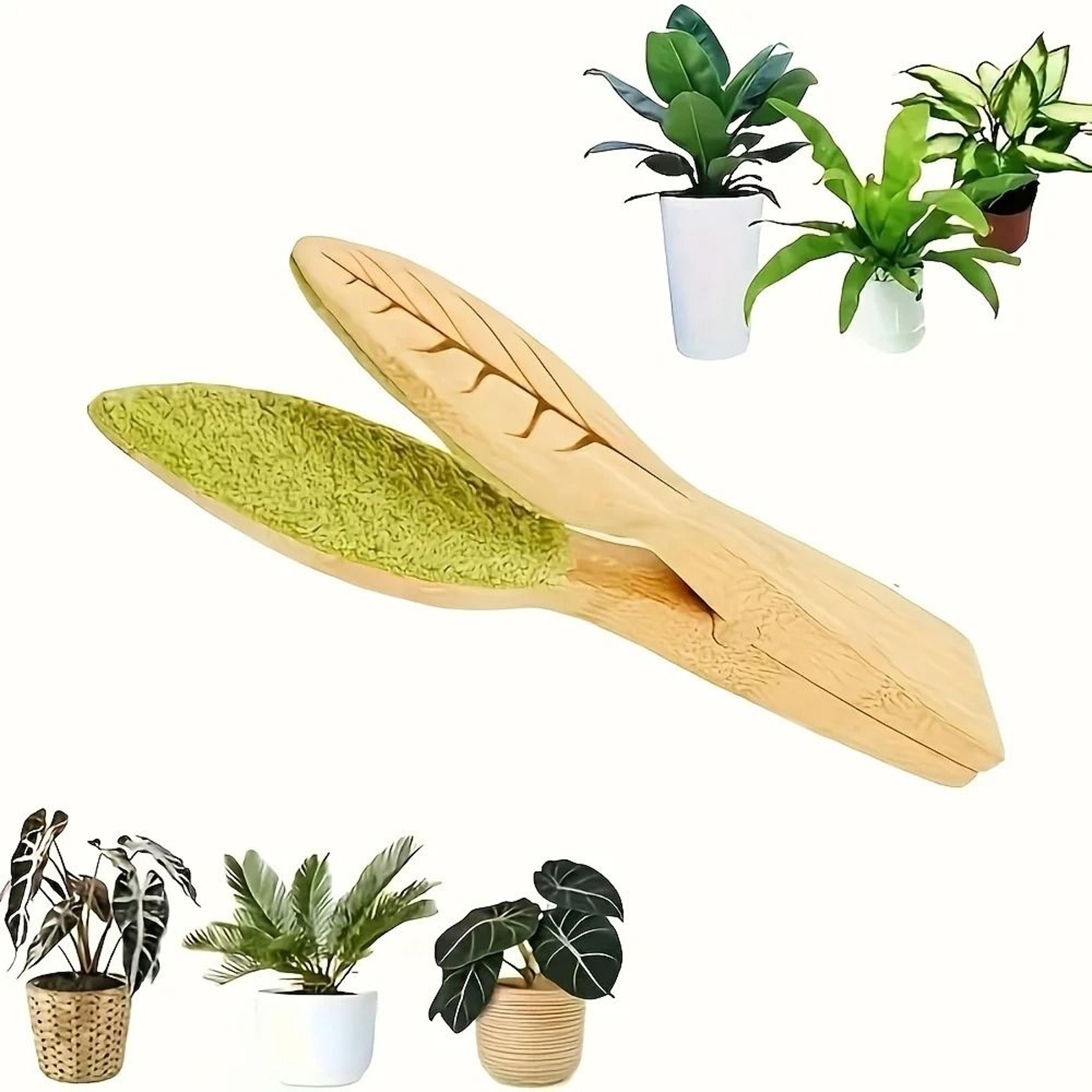 Wooden Leaf Cleaning Tongs For Houseplants 3