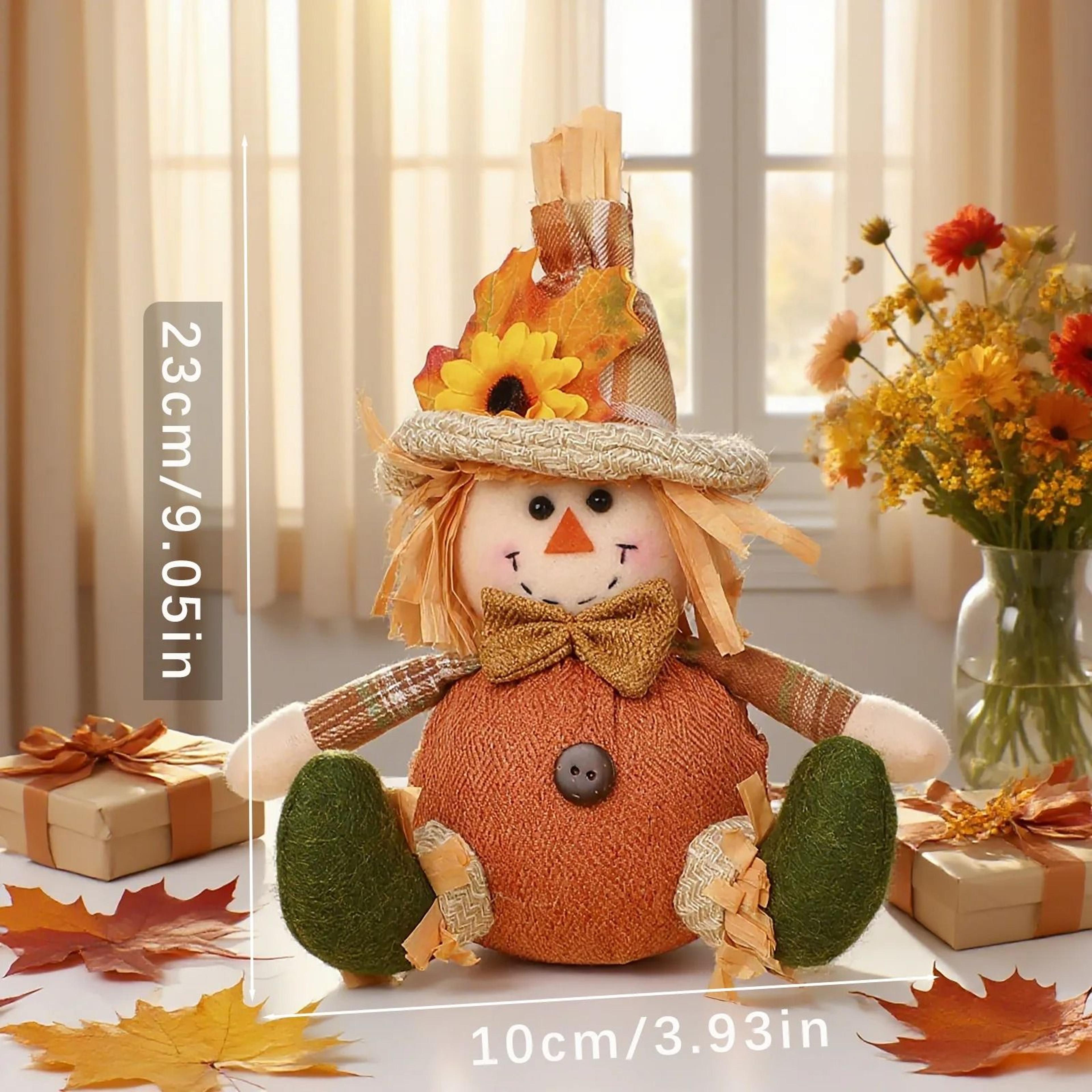 Rustic Autumn Harvest Scarecrow Decoration With Plaid And Sunflower Accents  Farmhouse Fall Decor 8