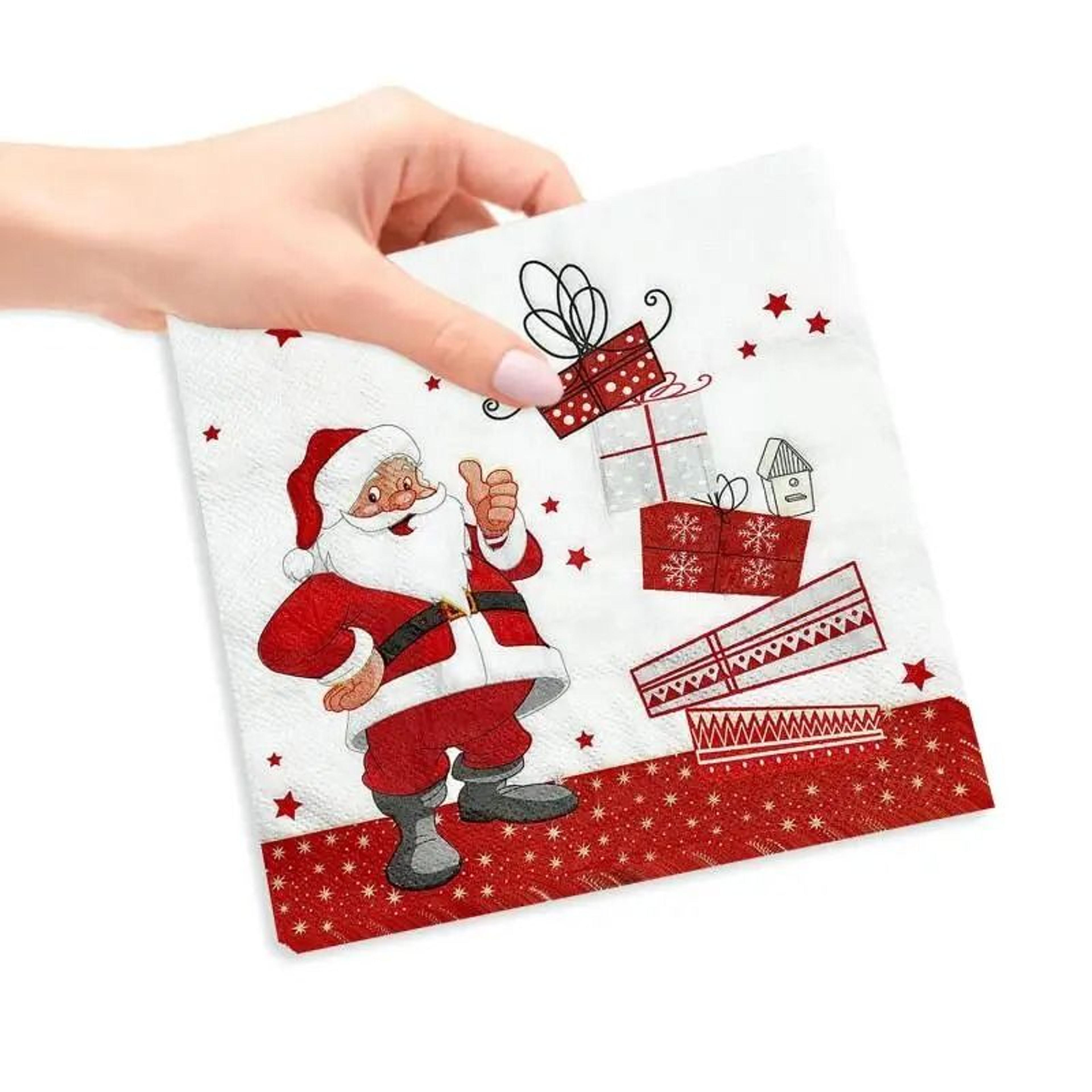 Christmas Party Napkins Santa Claus Holiday Table Decorations Disposable Dinner Napkins 1
