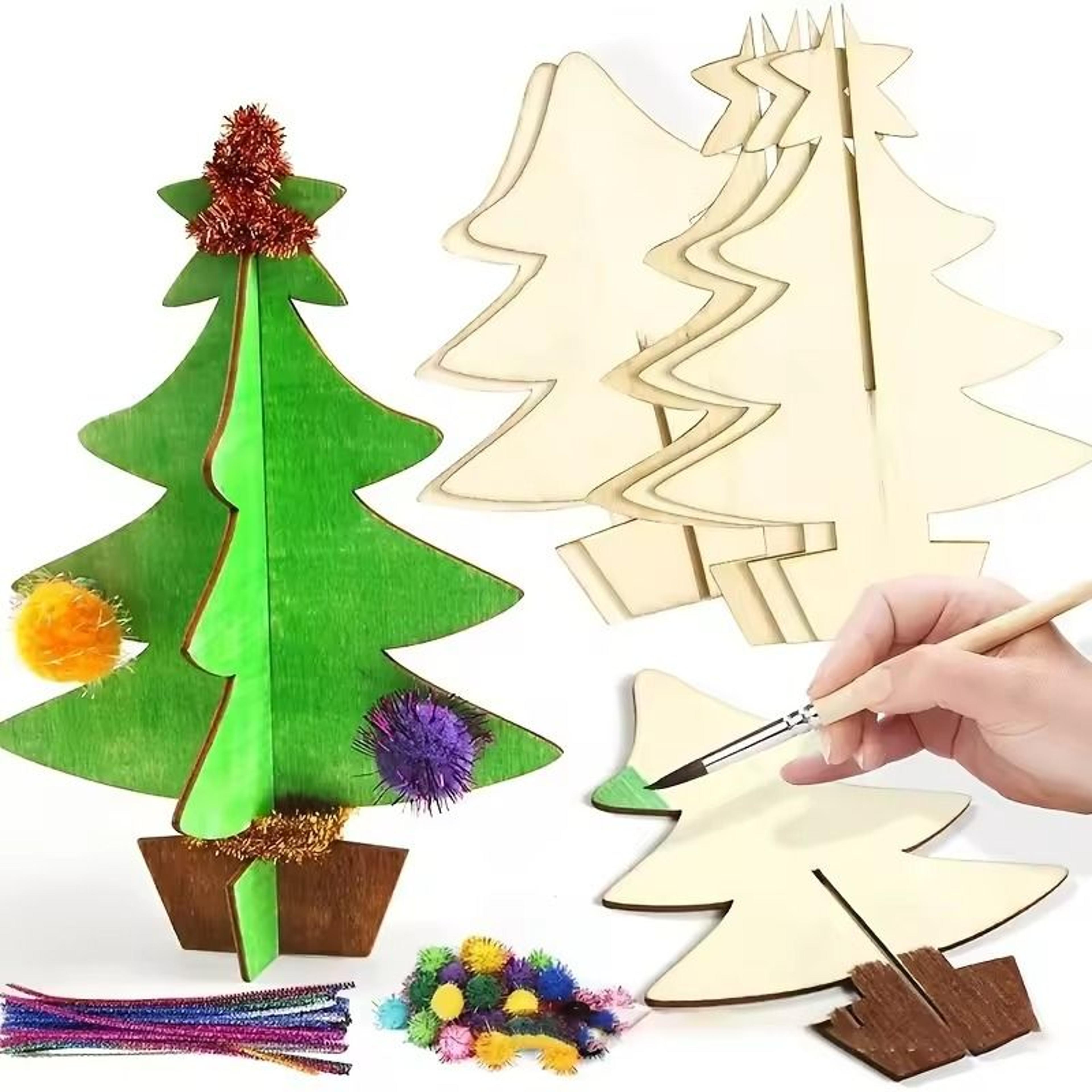 70pcs Wooden DIY Christmas Tree Craft Set For Kids And Adults Three Dimensional Holiday Painting An 0