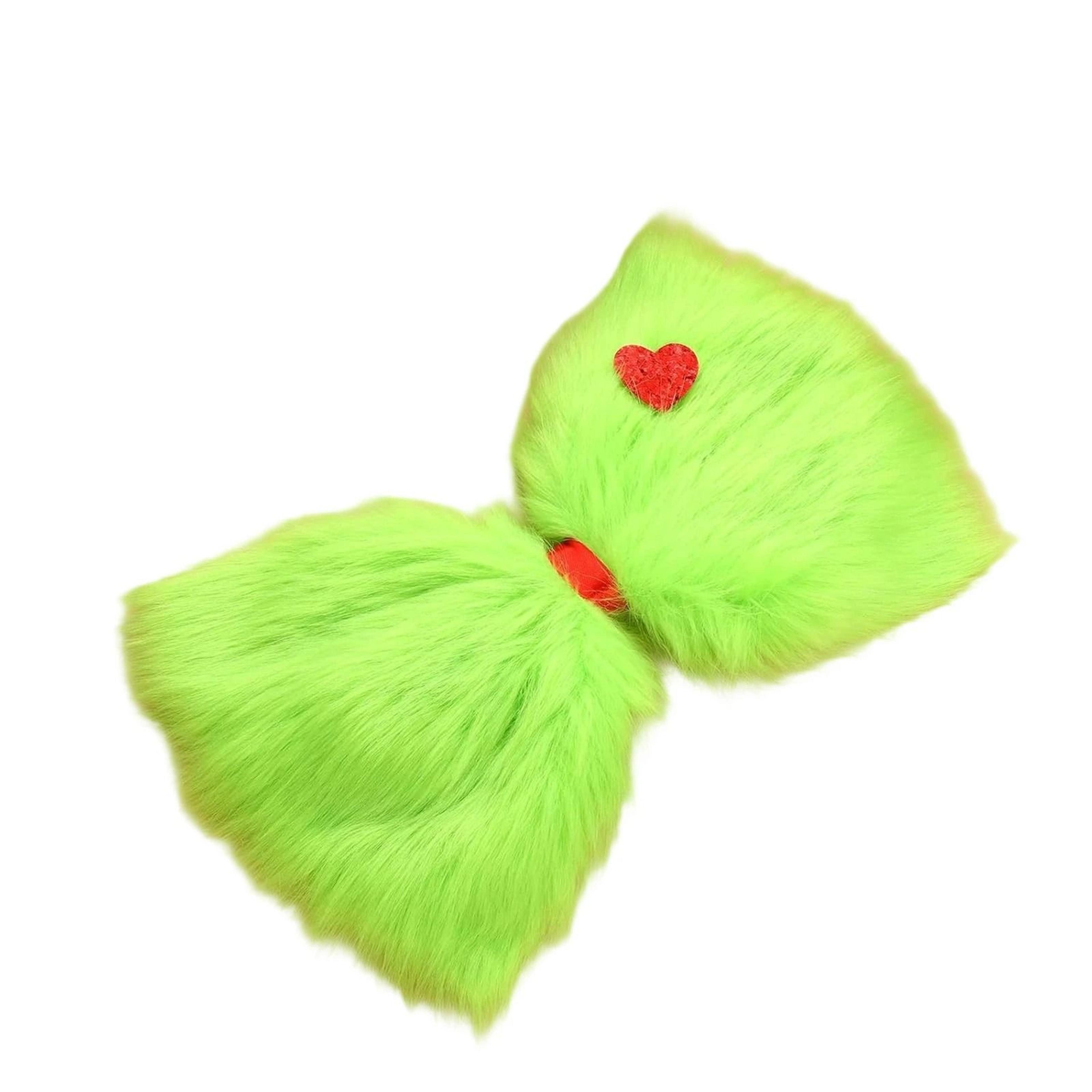 Christmas Grinch Bow Tree Topper Green Furry Holiday Decor 5