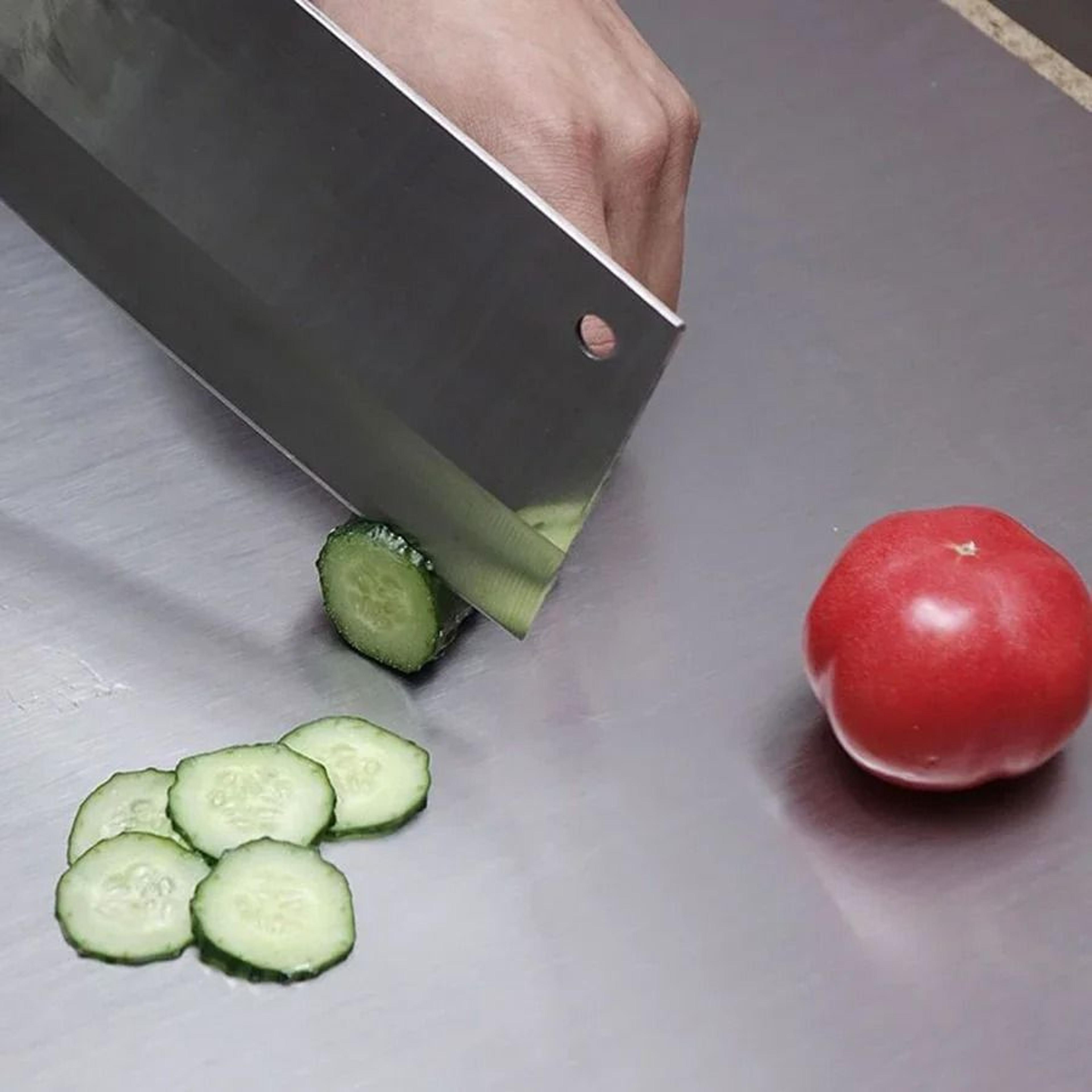 Stainless Steel Folding Chopping Board Double Sided L Shaped Kitchen Prep Board 2