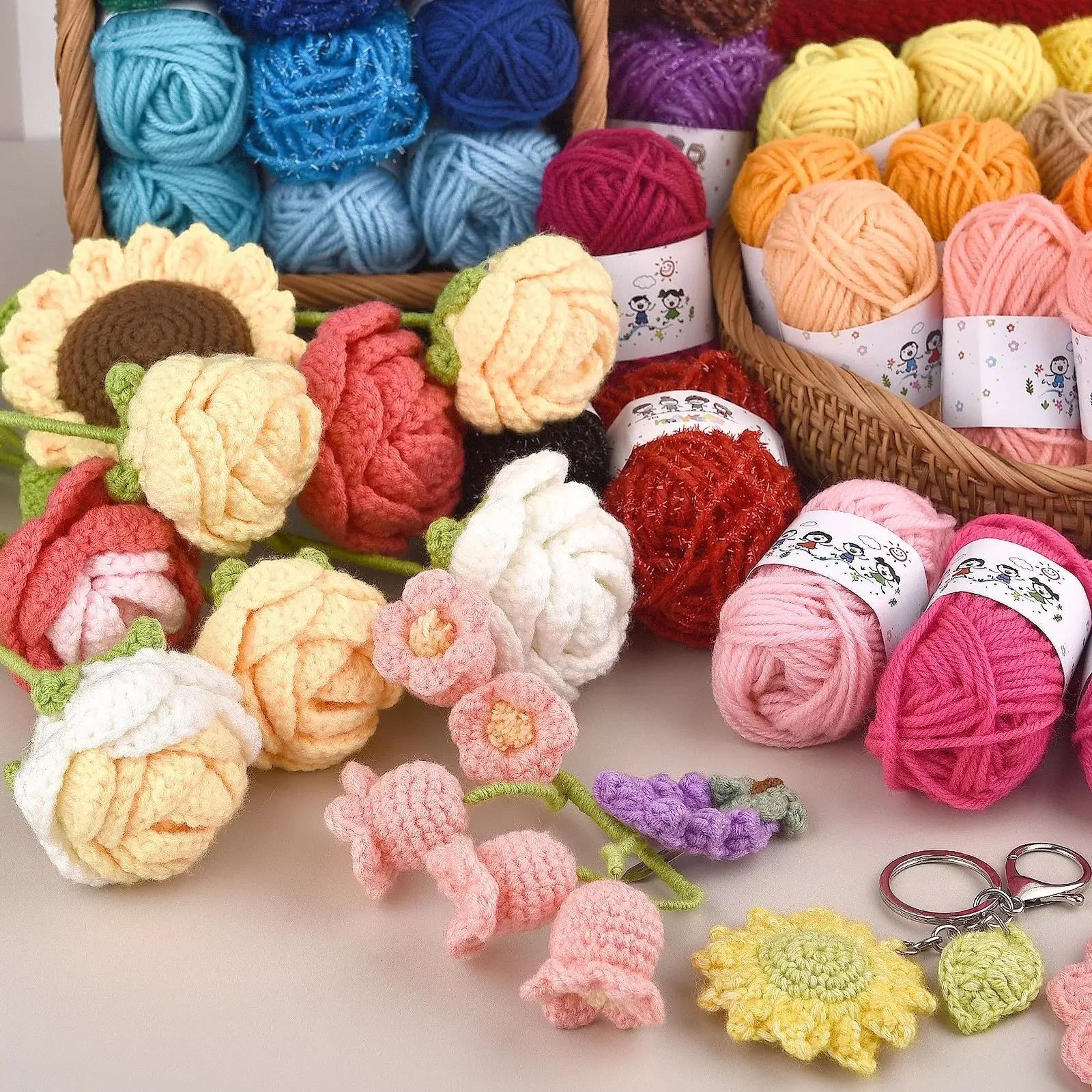 12 Color Acrylic Yarn Set For Kids DIY Knitting And Crochet Crafts 3
