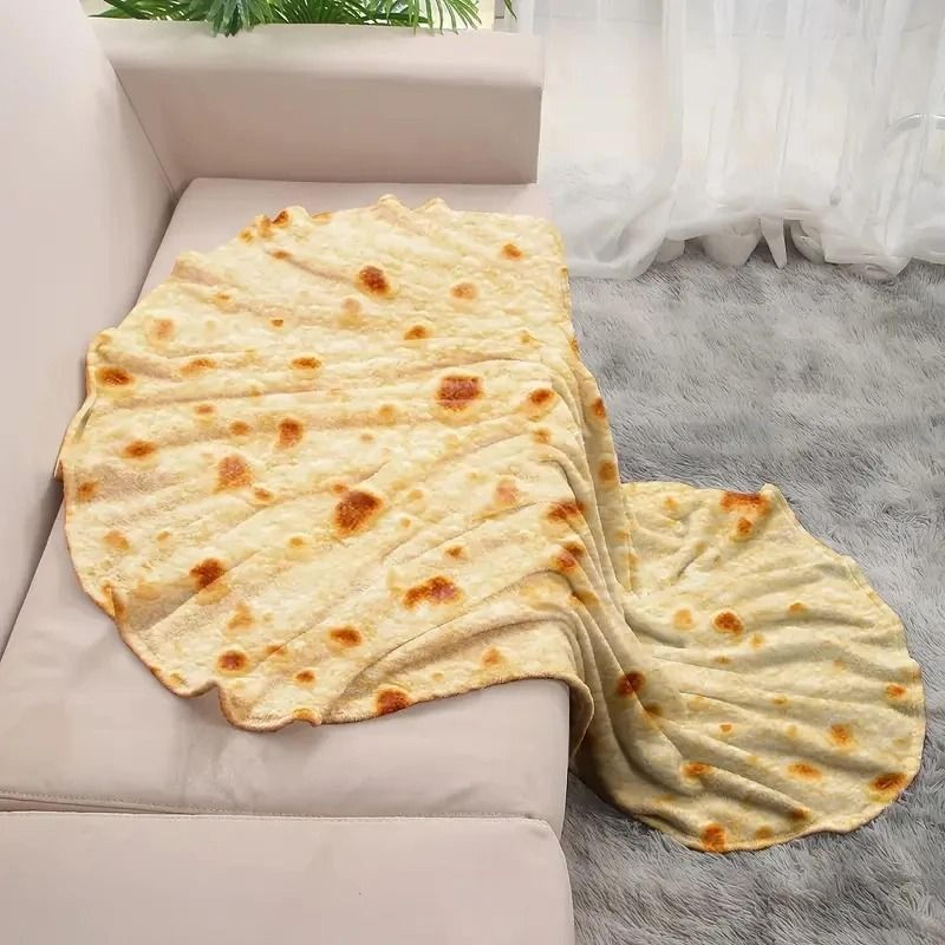 Soft Warm Mexican Tortilla Print Flannel Blanket For Couch Sofa Bed Camping 2