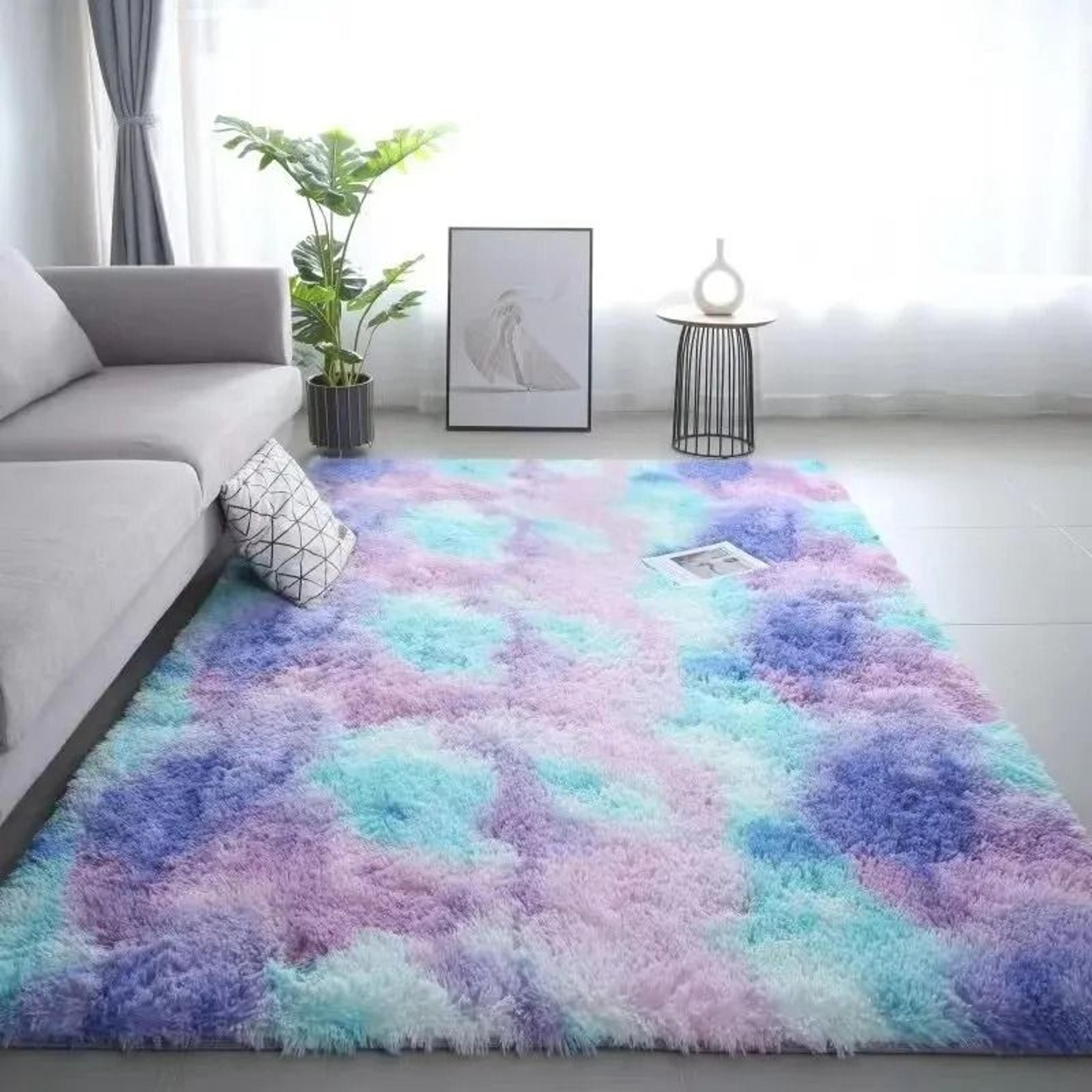 Soft Washable Tie Dye Non Slip Area Rug For Kids Bedroom Living Room 4