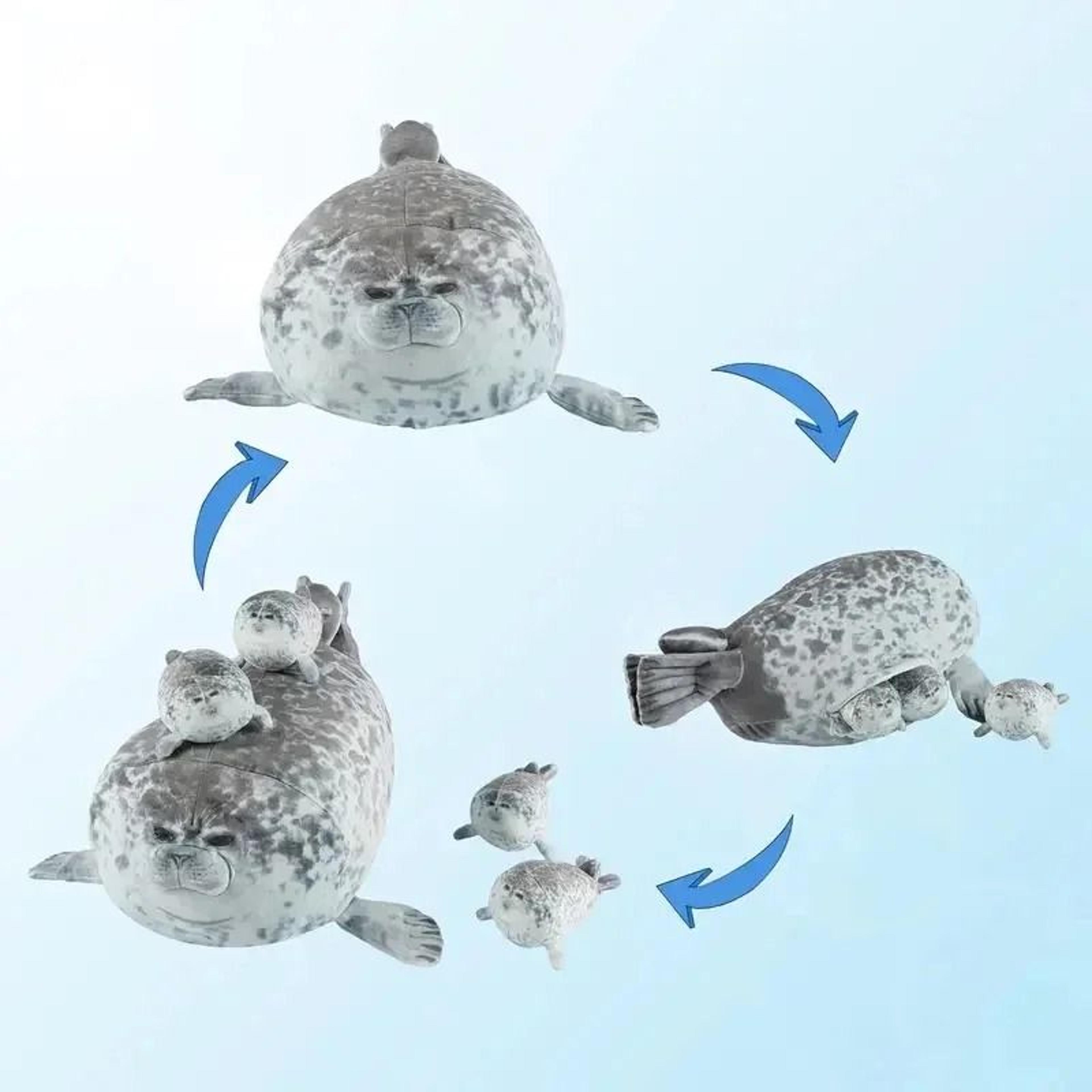 Mother And Son Seal Plush Toy Set With Zipper Design 40 Inch 5