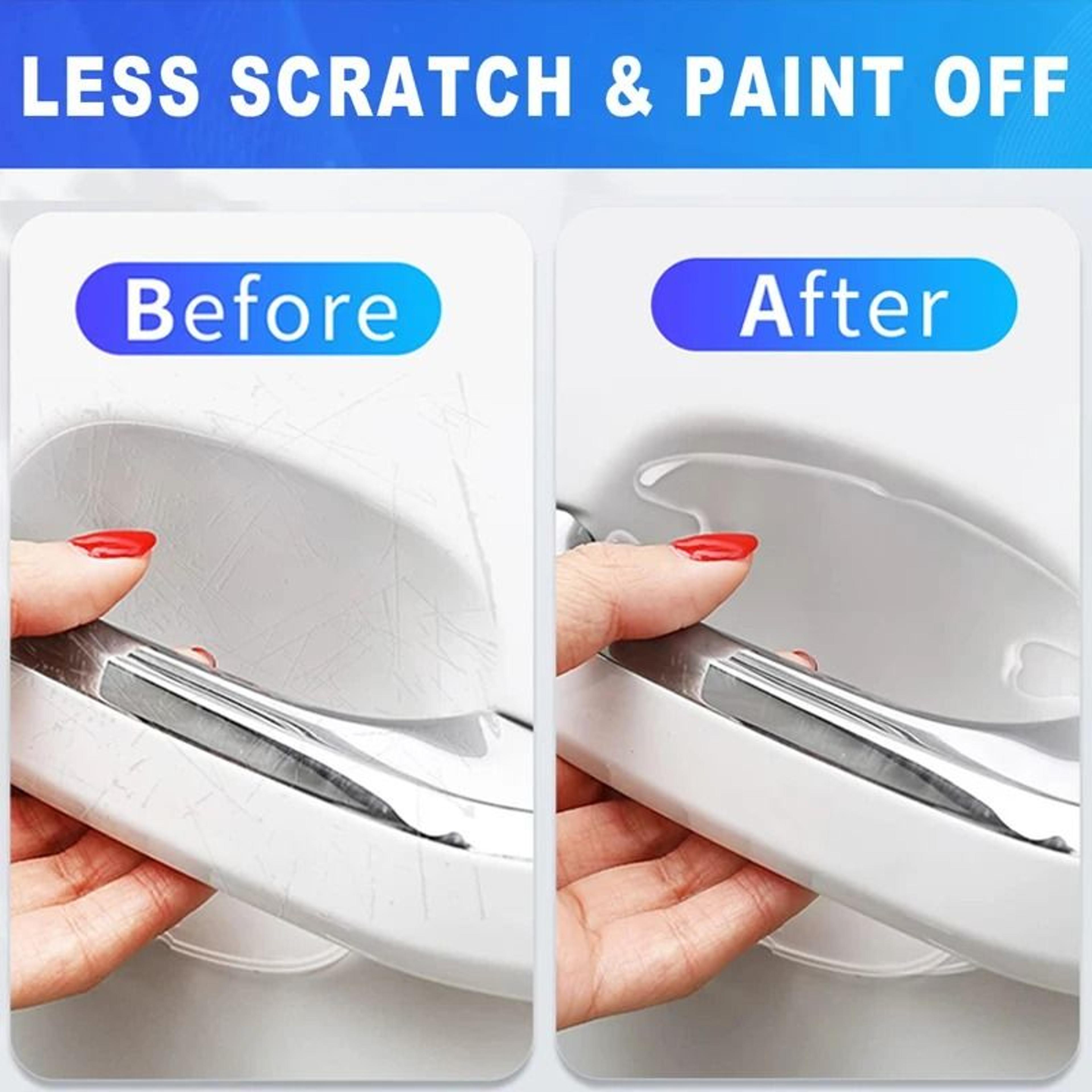Car Door Handle Bowl Scratch Protection Stickers Carbon Fiber Style 1
