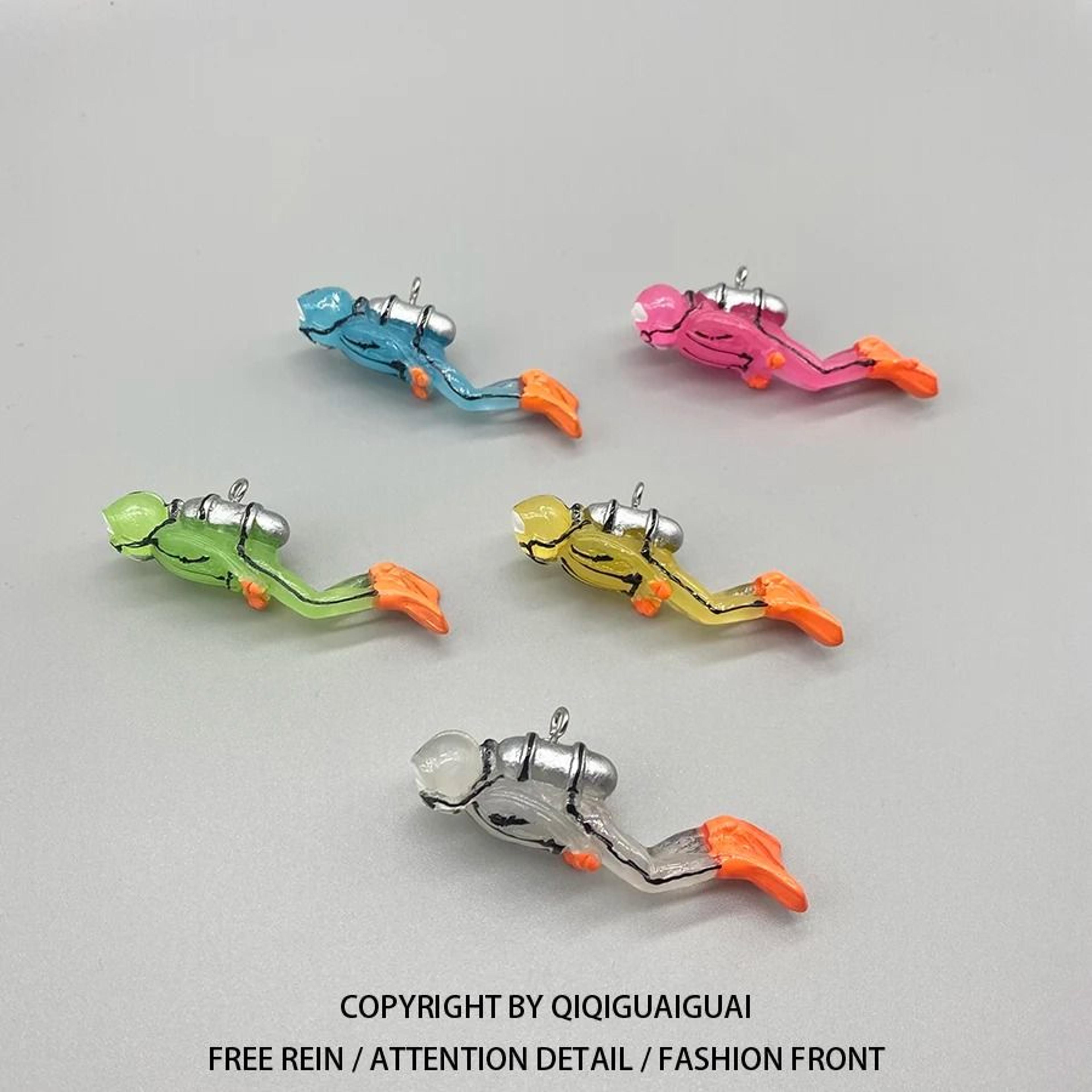 Floating Luminous Diver Aquarium Ornament With Buoy Ball For Fish Tank Decoration 3