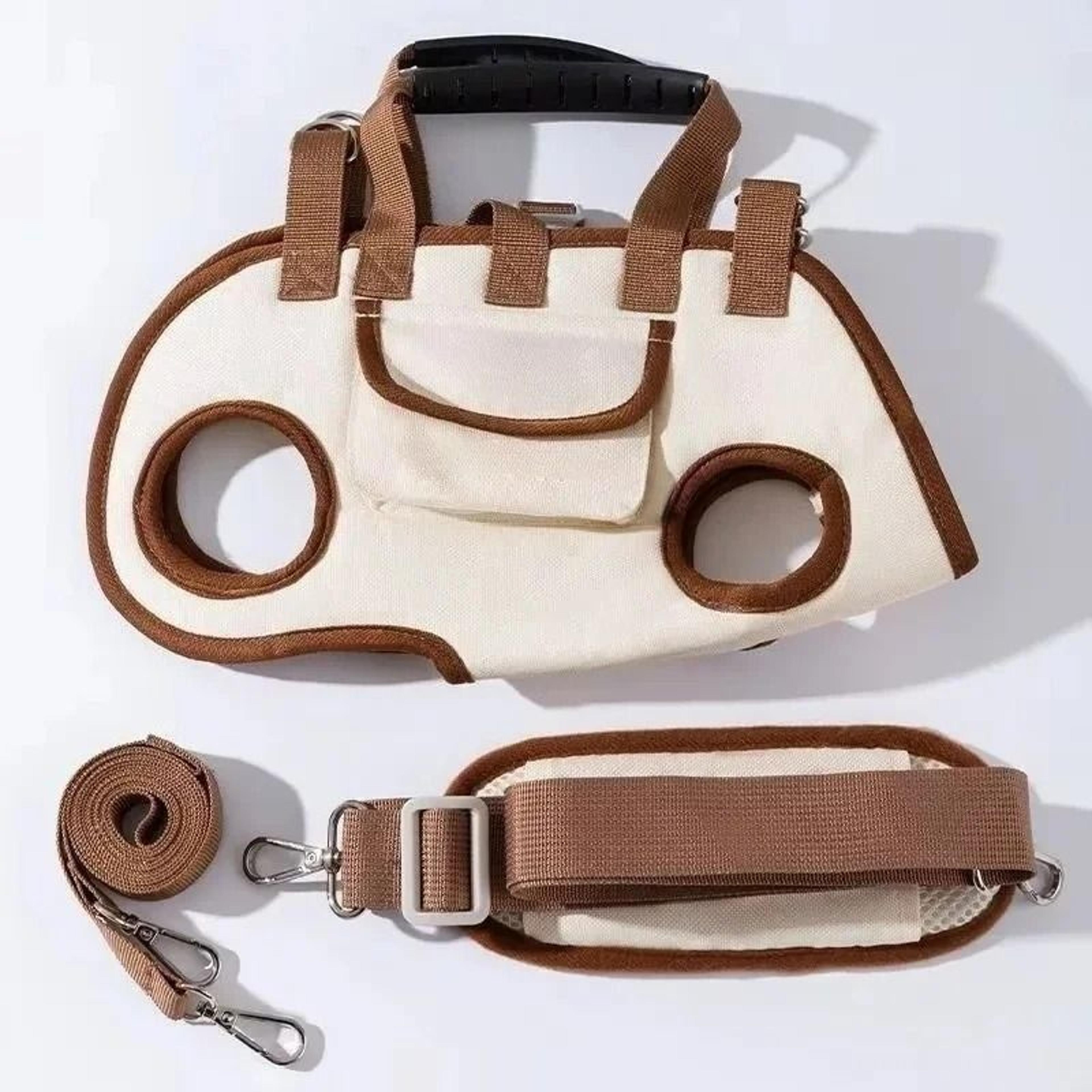 Hands Free Small Dog Carrier Sling Backpack With Leash Attachment 4