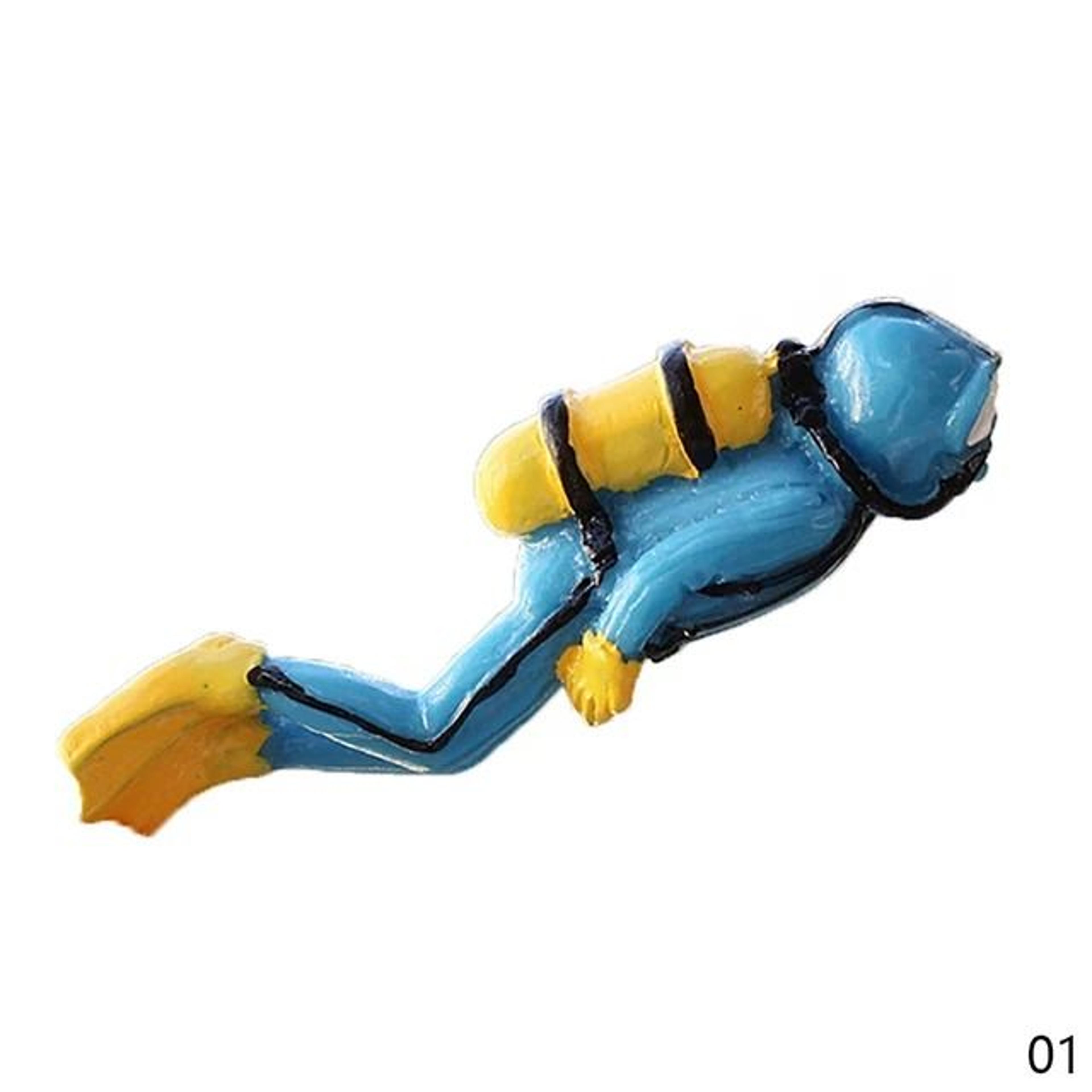 Fluorescent Aquarium Mini Diver Decoration With Floating Ball 6