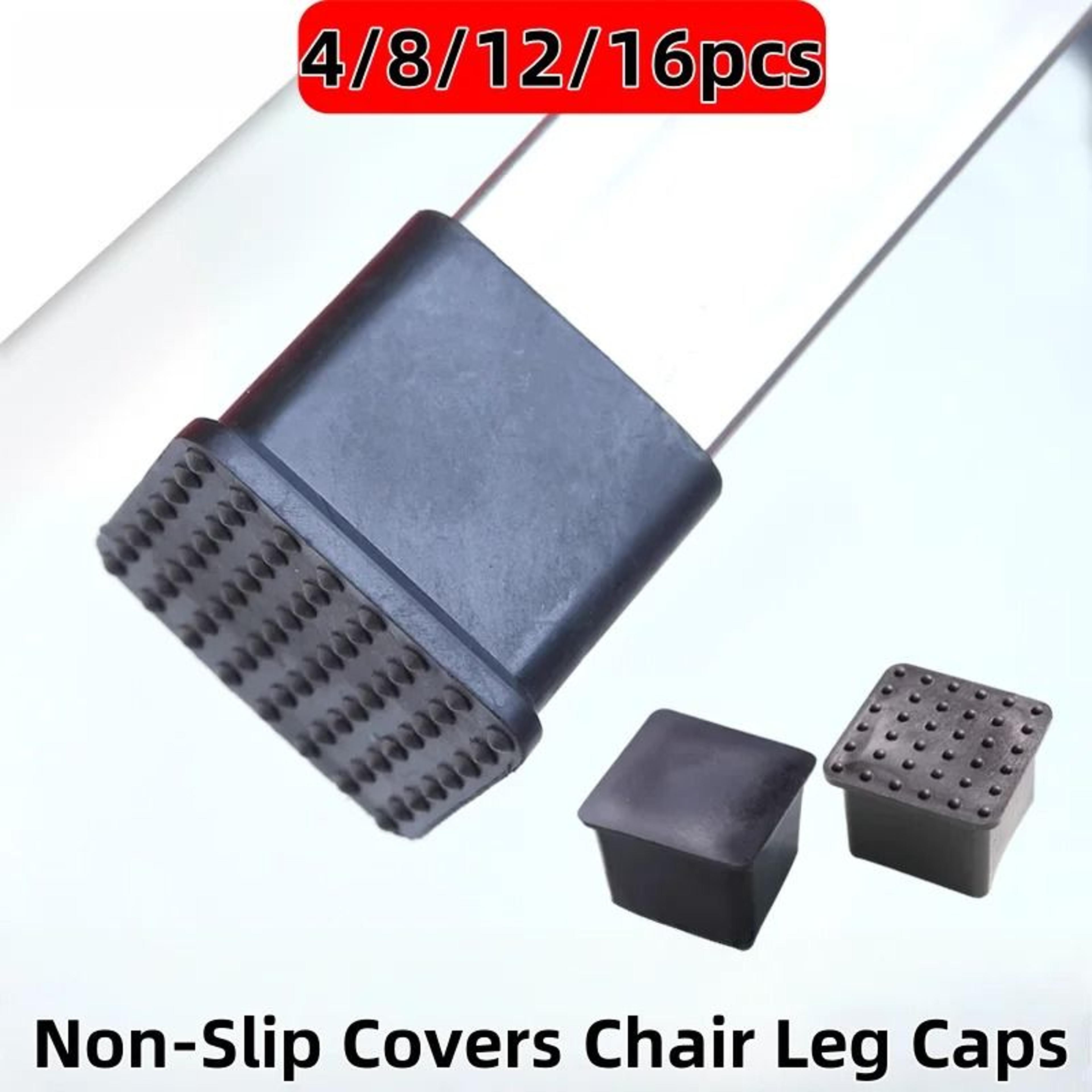 Non Slip Chair Leg Caps Rubber Square Furniture Floor Protectors 0