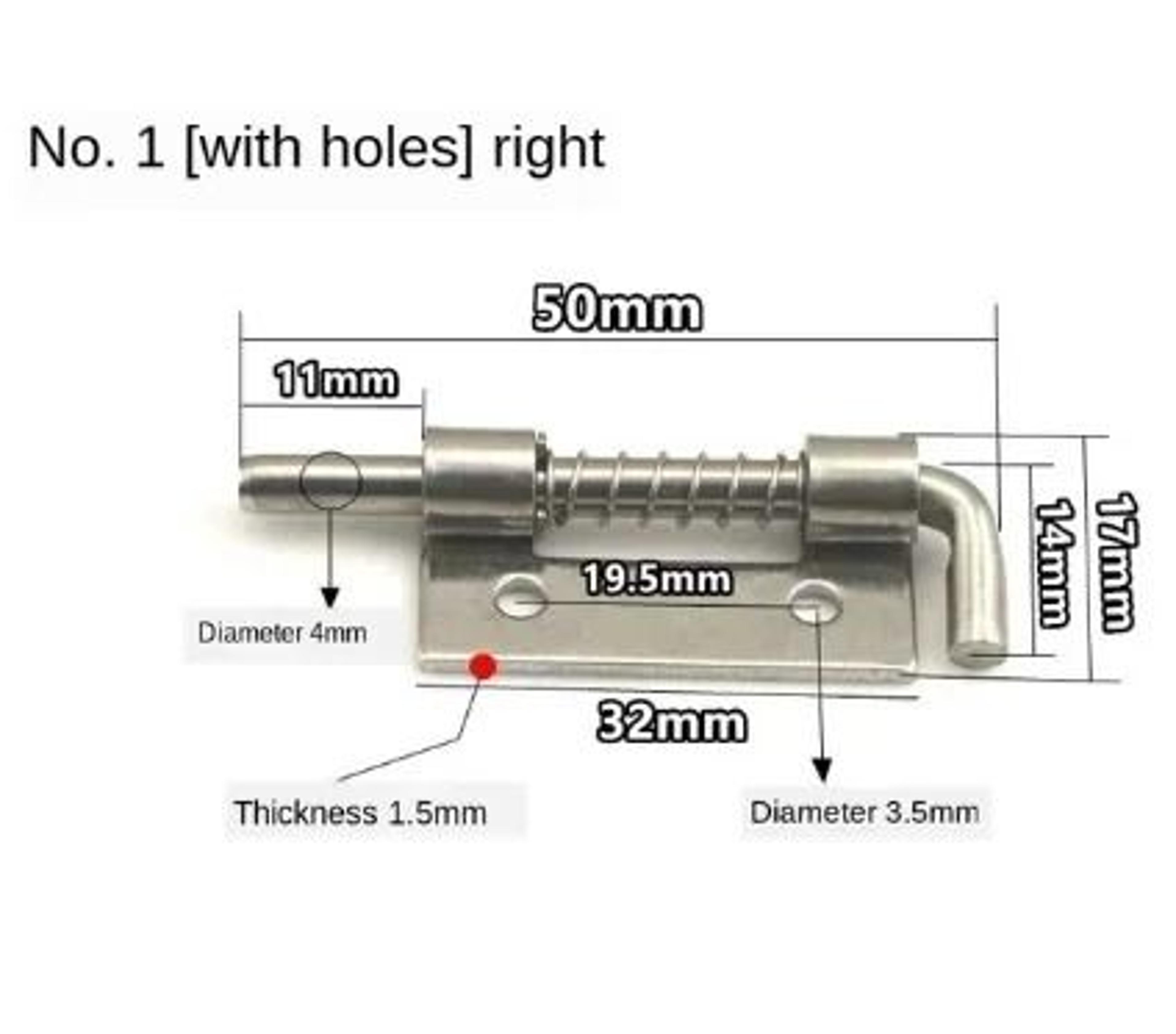 Stainless Steel Spring Loaded Barrel Bolt Door Latch 6
