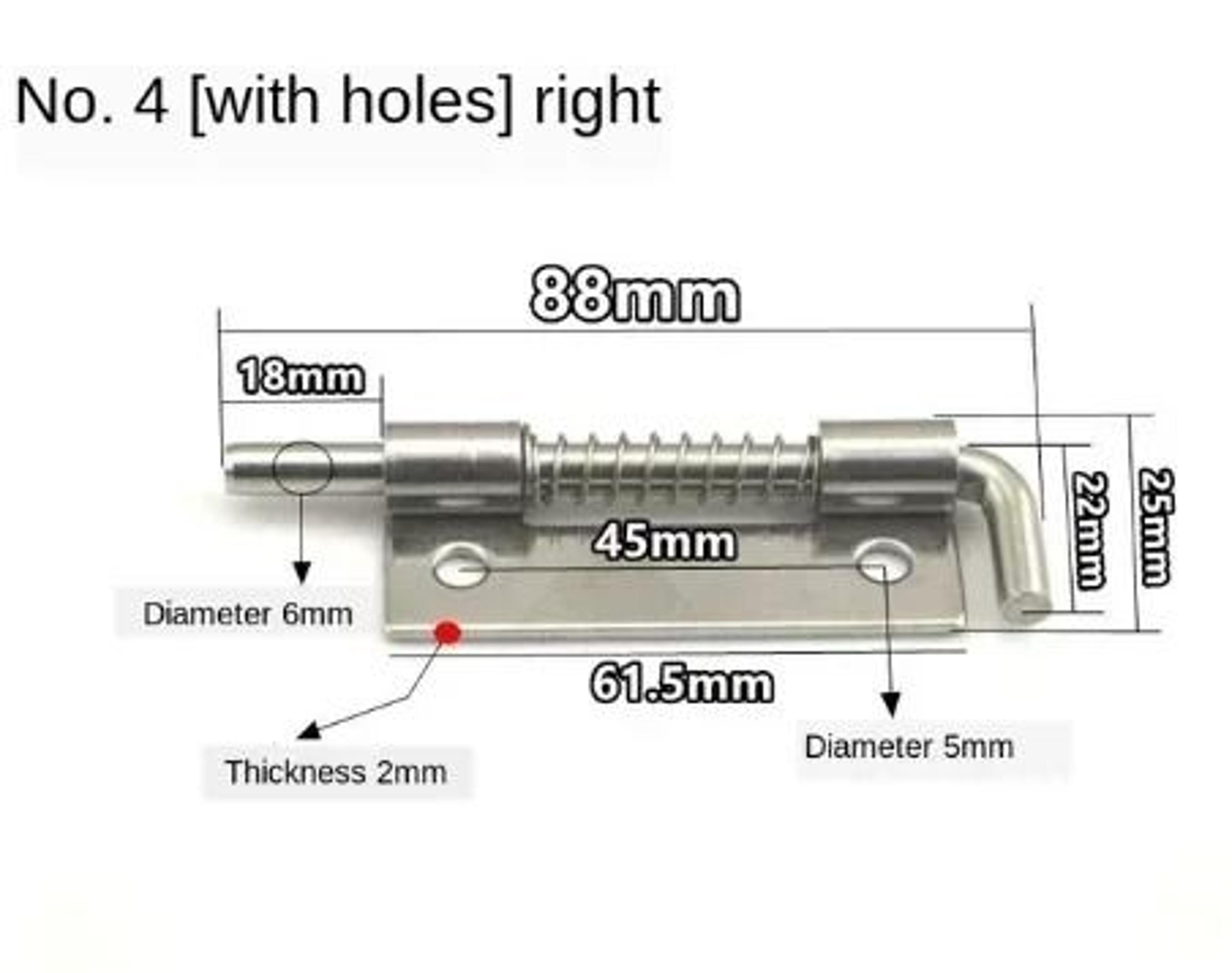 Stainless Steel Spring Loaded Barrel Bolt Door Latch 17
