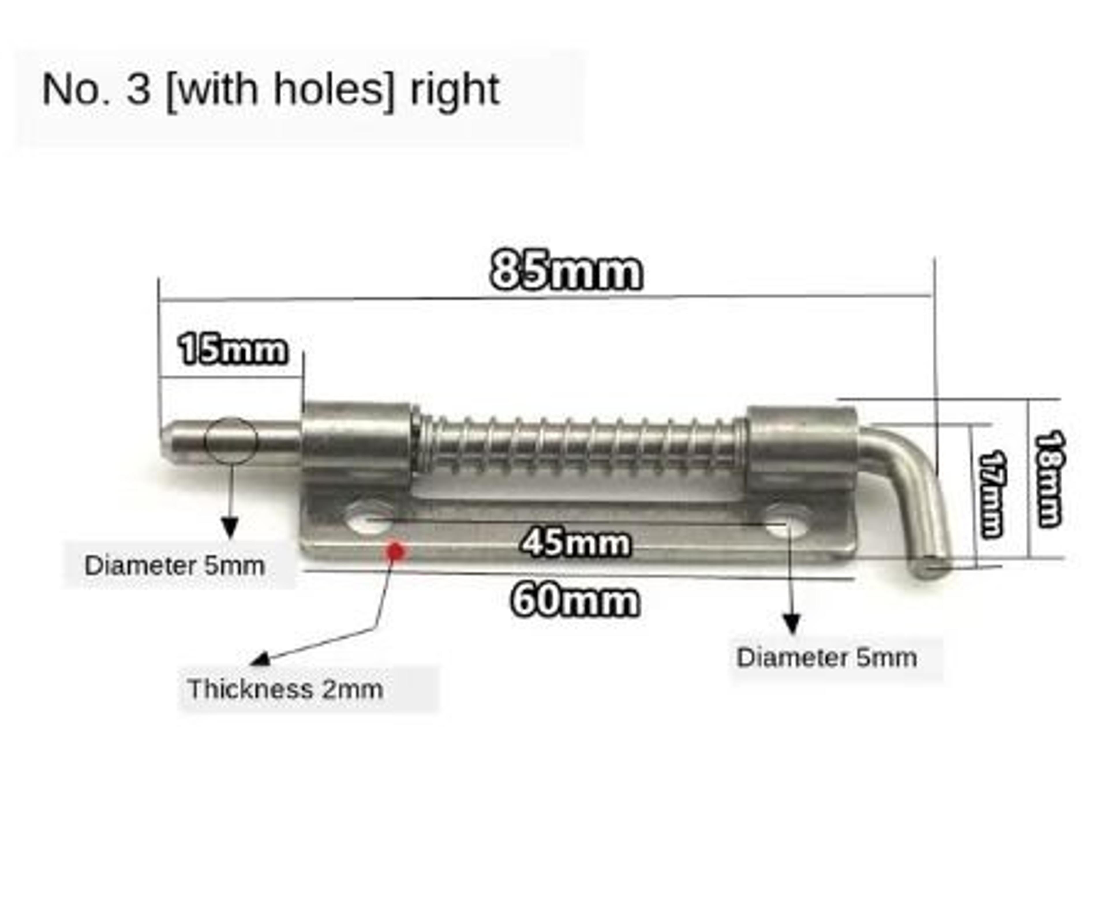 Stainless Steel Spring Loaded Barrel Bolt Door Latch 8