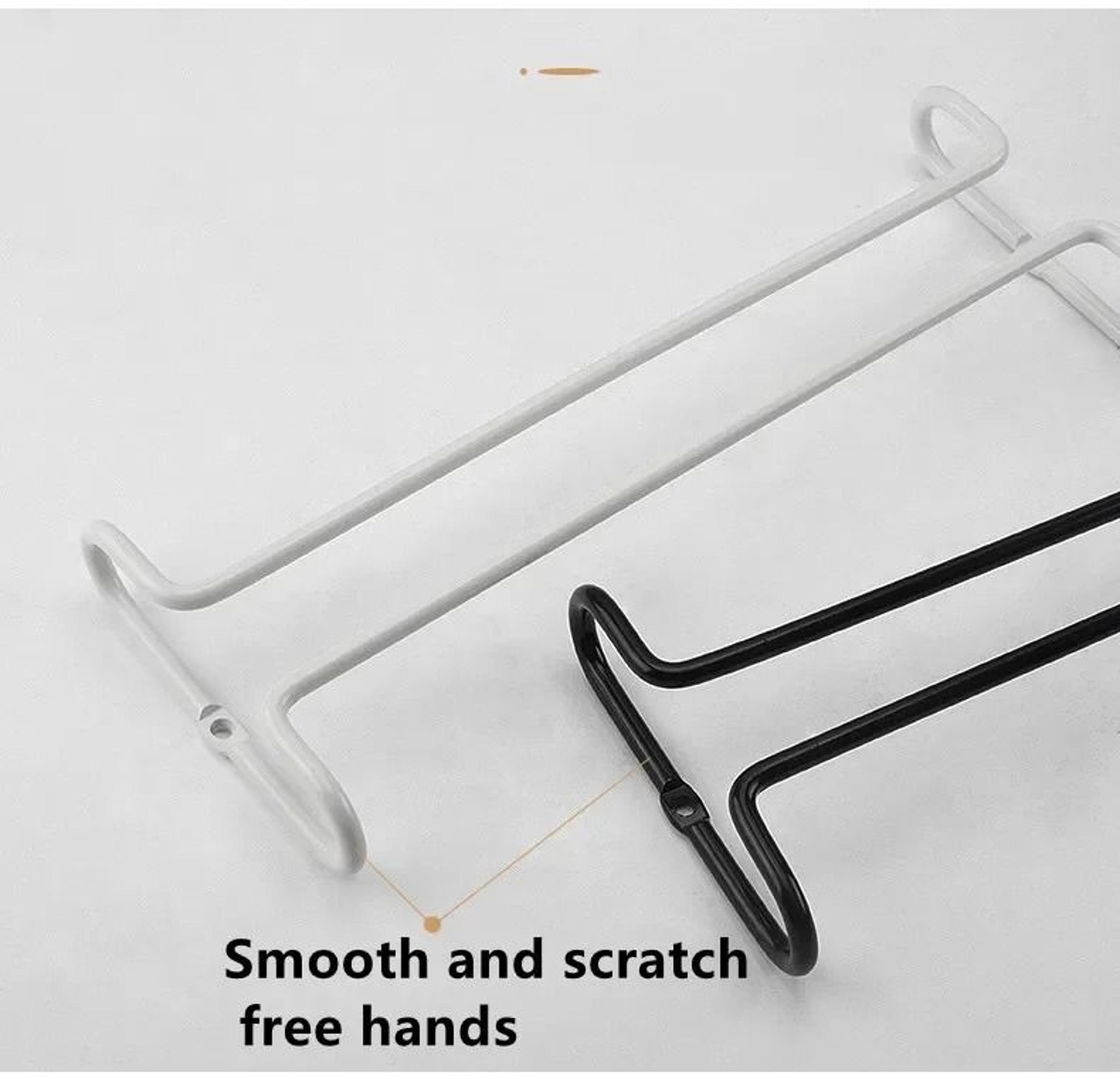 Under Cabinet Wine Glass Holder Iron Stemware Hanging Rack Organizer 2
