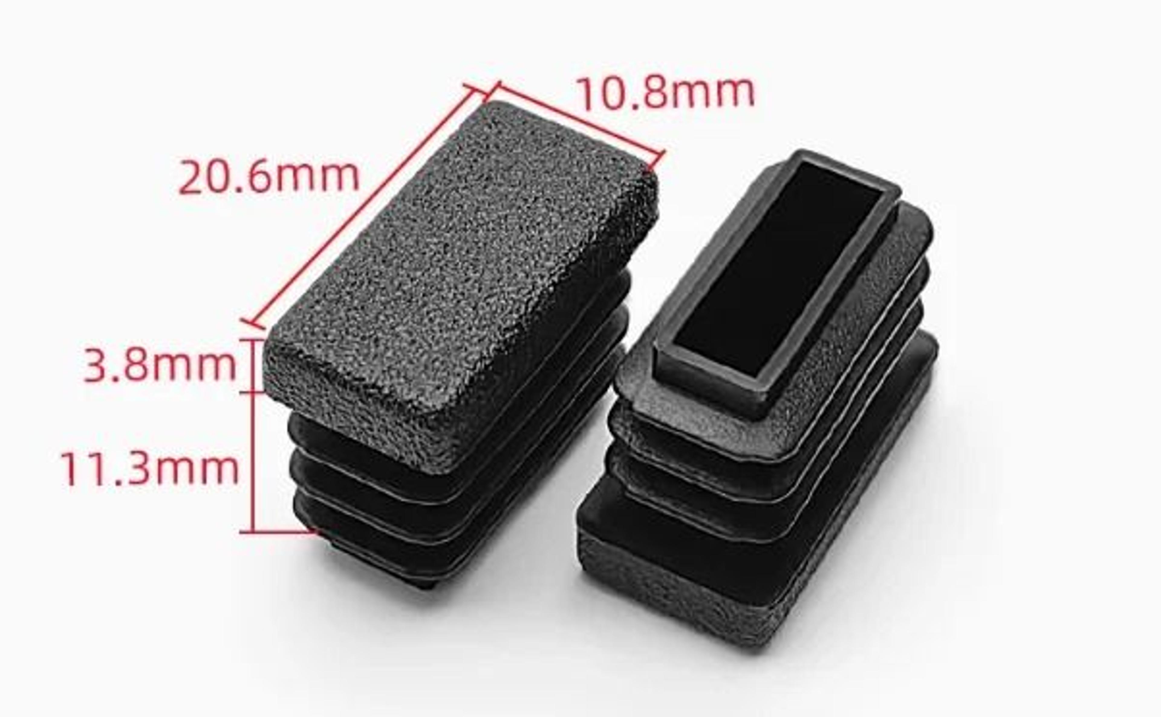 Black Square Pipe Plug Furniture Leg End Caps Anti Slip Floor Protectors Set 6