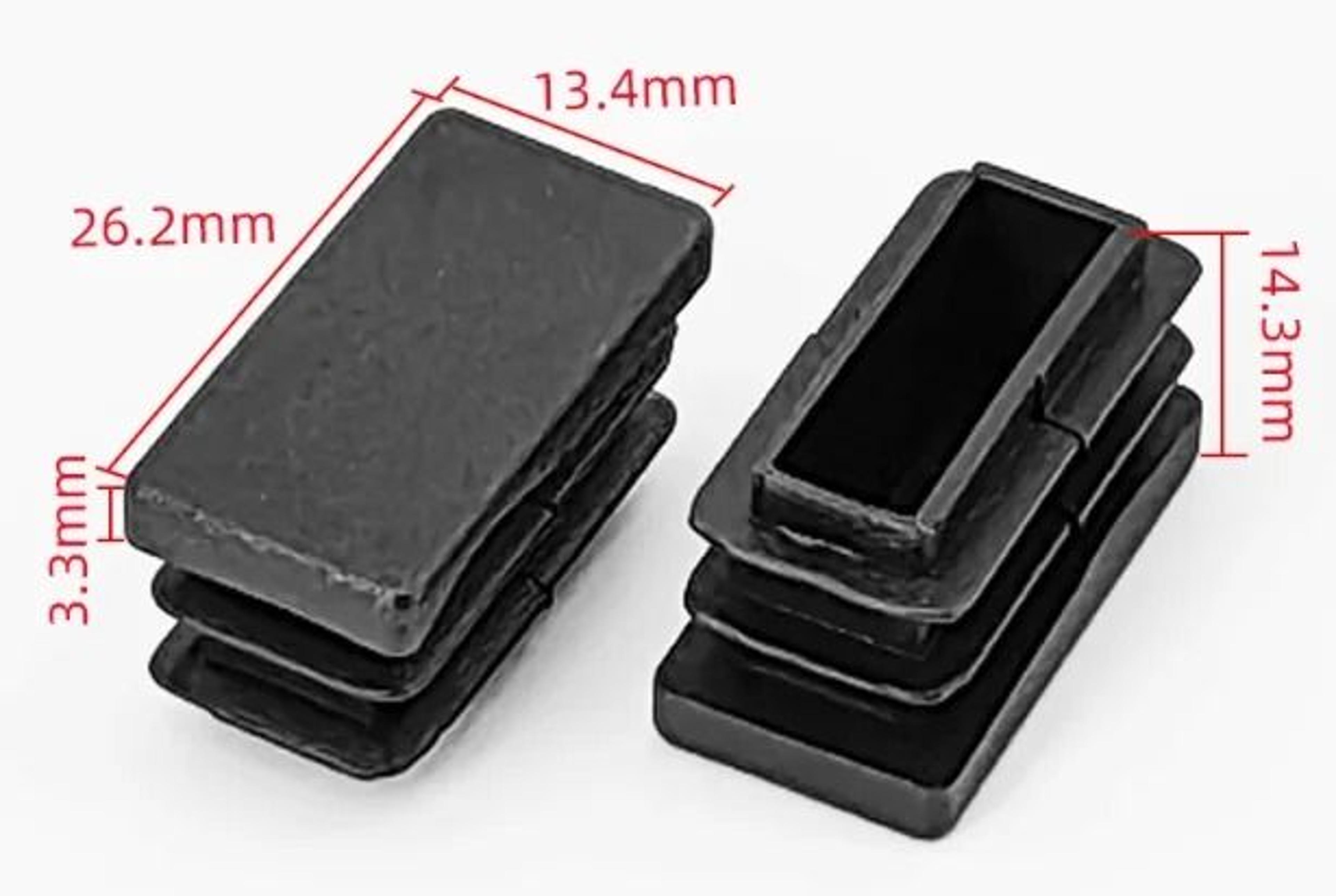 Black Square Pipe Plug Furniture Leg End Caps Anti Slip Floor Protectors Set 7