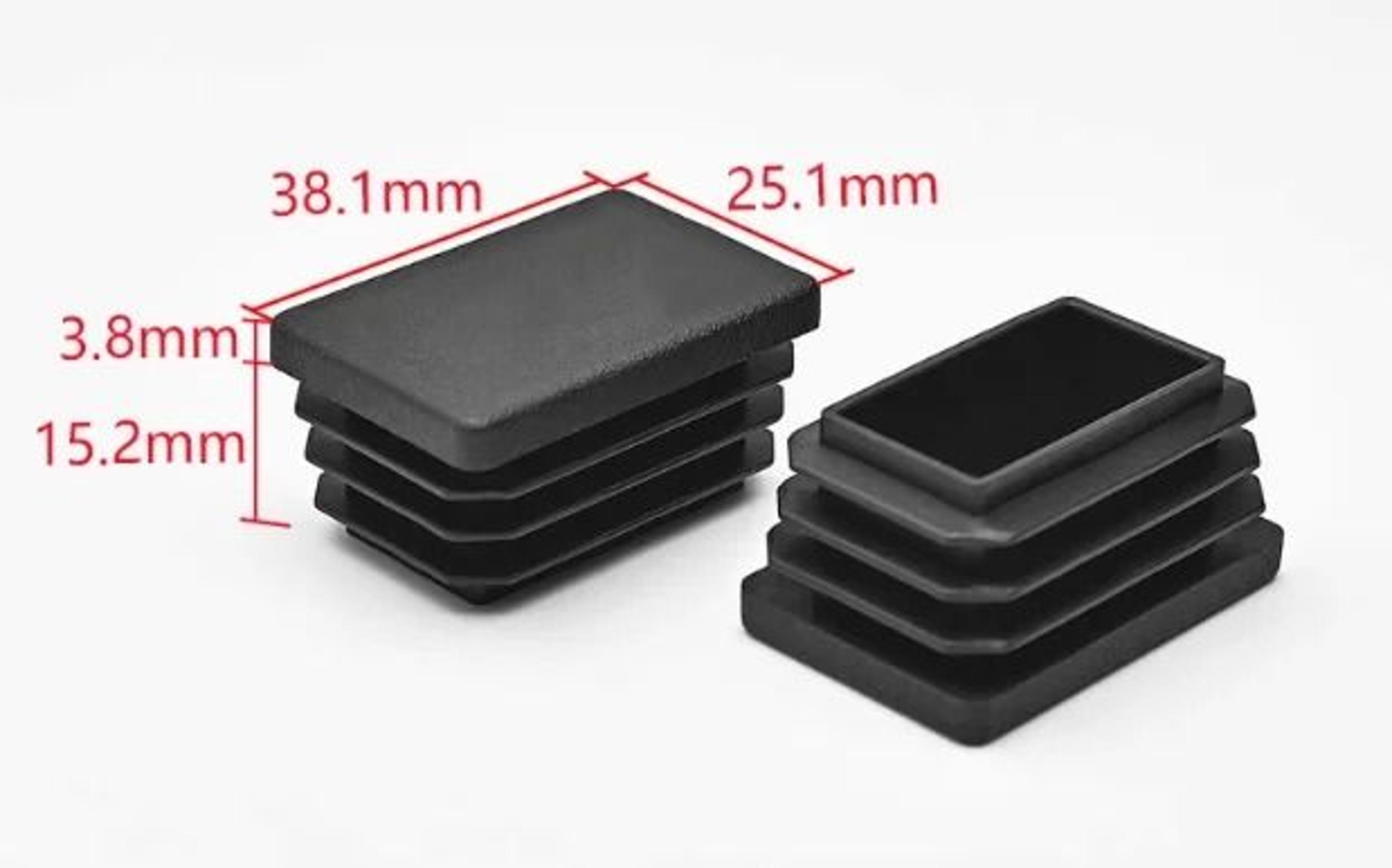Black Square Pipe Plug Furniture Leg End Caps Anti Slip Floor Protectors Set 12
