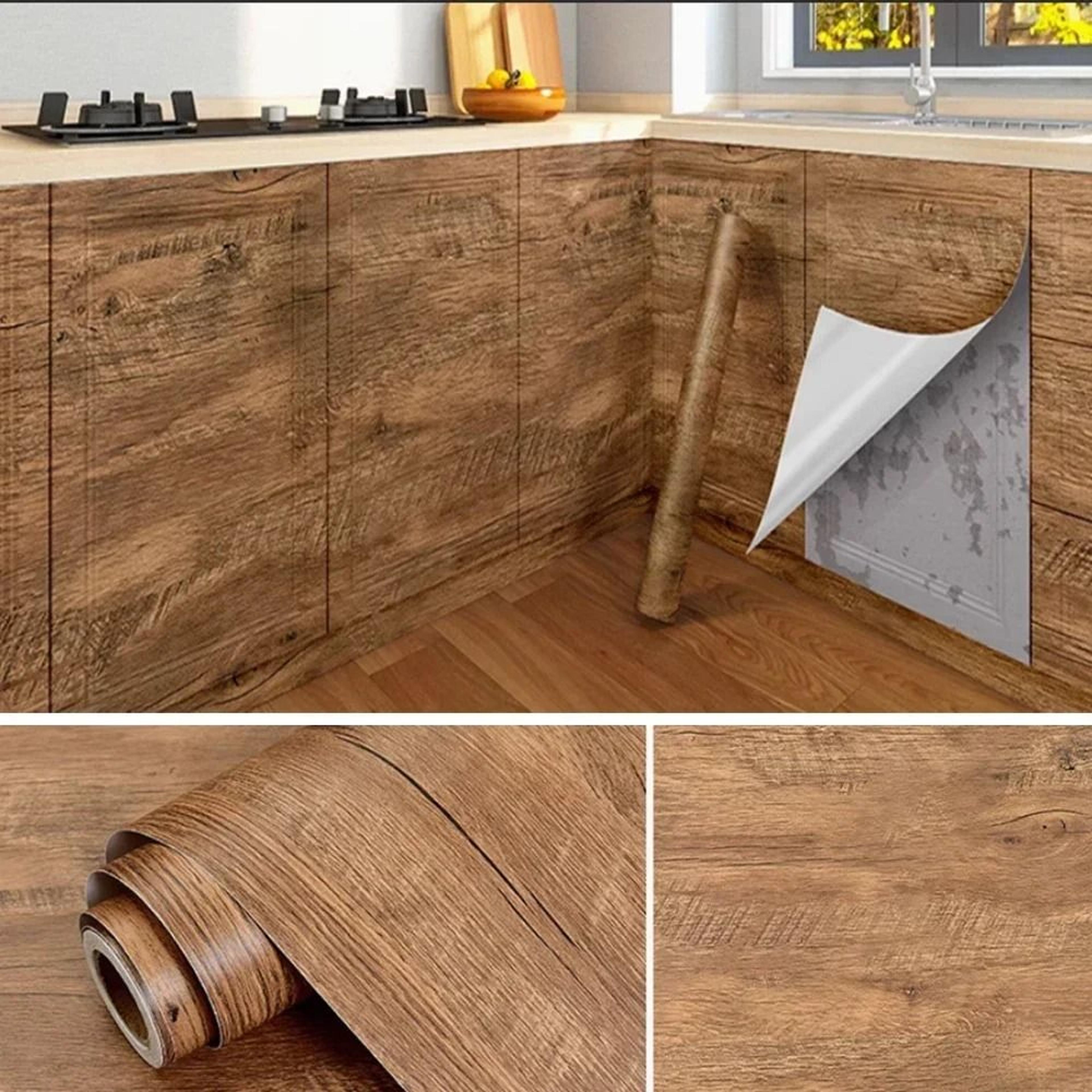 Wide Peel And Stick Wood Grain Vinyl Flooring Roll 4