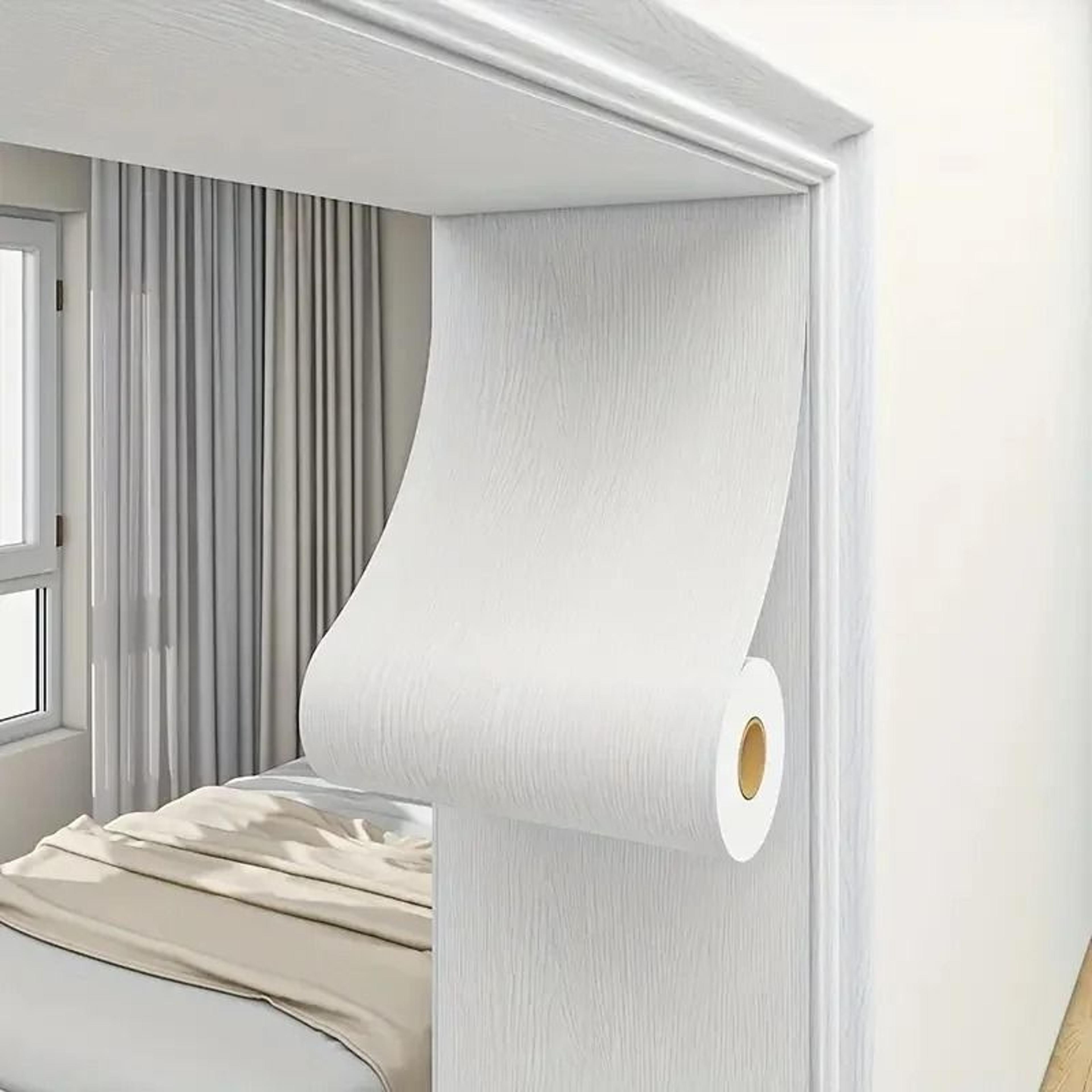 White Wood Grain PVC Door Frame Repair Sticker Trim 0