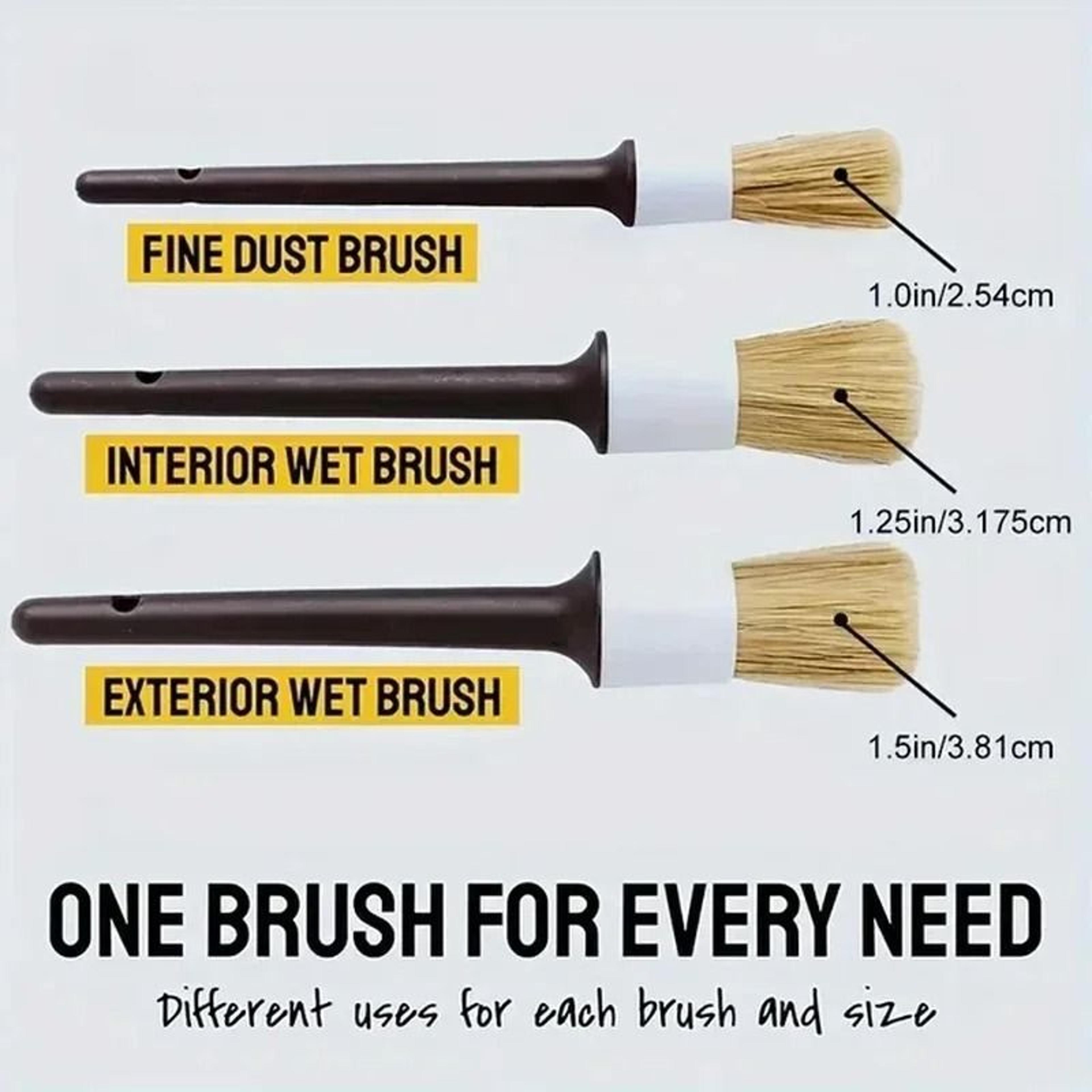 Car Interior And Exterior Detailing Brush Set With Boar Hair Bristles 3