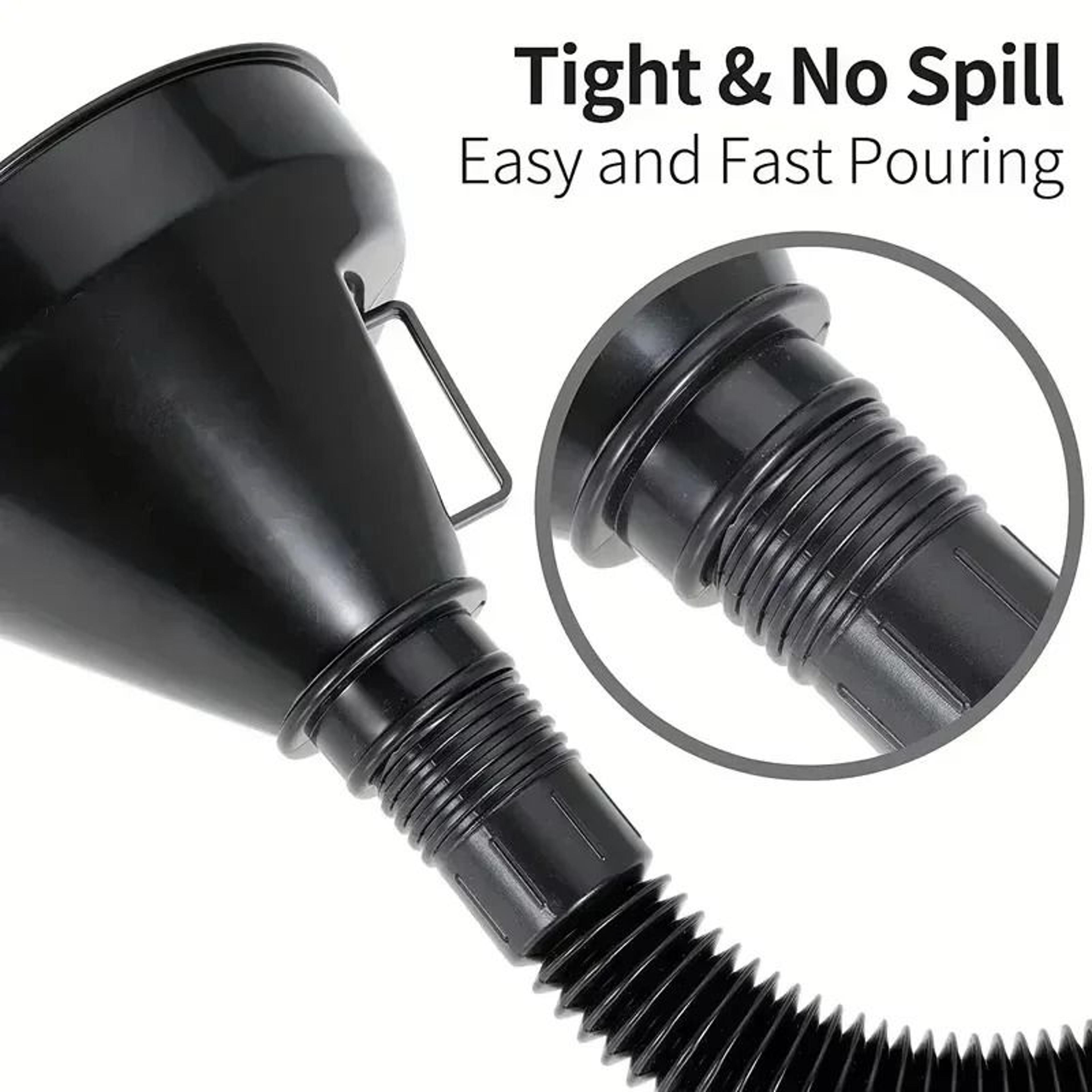Flexible Automotive Fuel Funnel With Wide Mouth Spill Proof Design 2