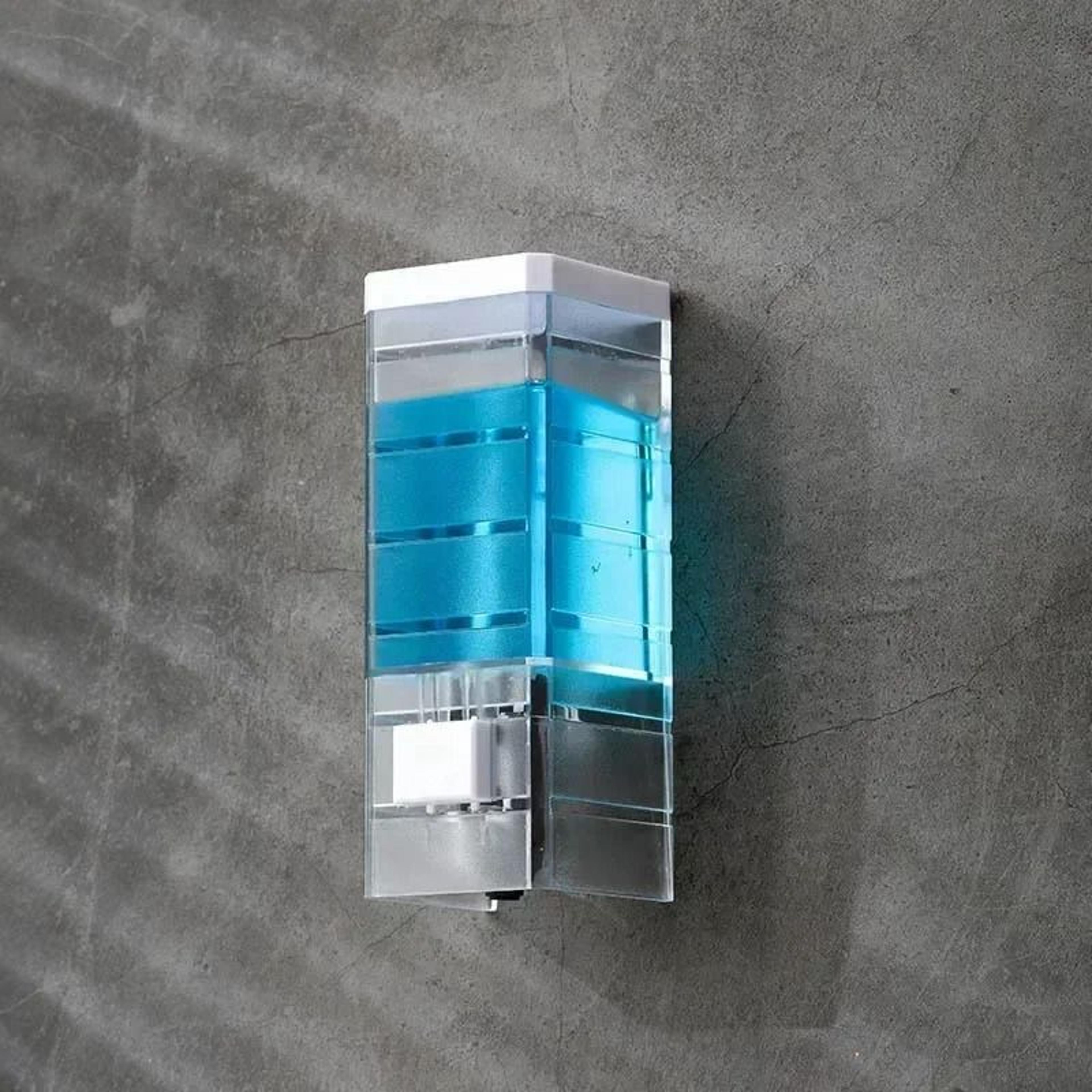 Wall Mounted Manual Soap Dispenser Transparent No Drill Bathroom Dispenser 1