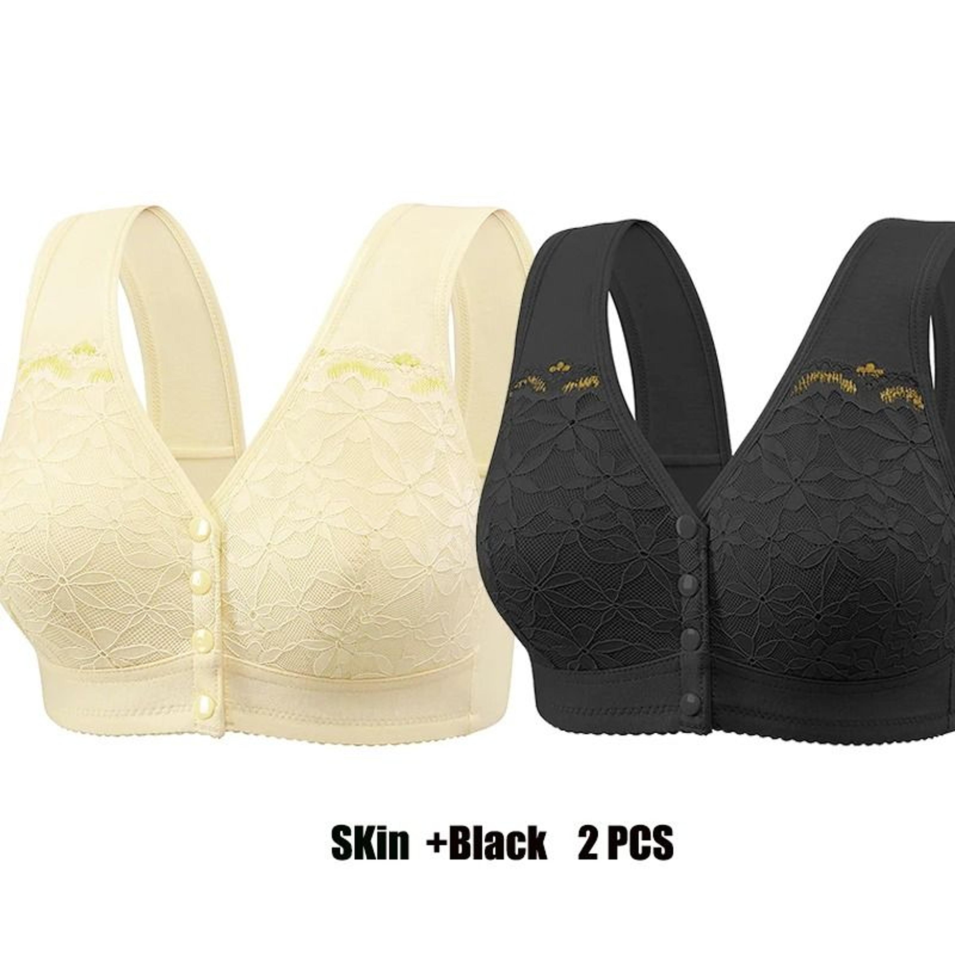 Front Buckle Soft Cotton Bra For Elderly Women No Underwire 13