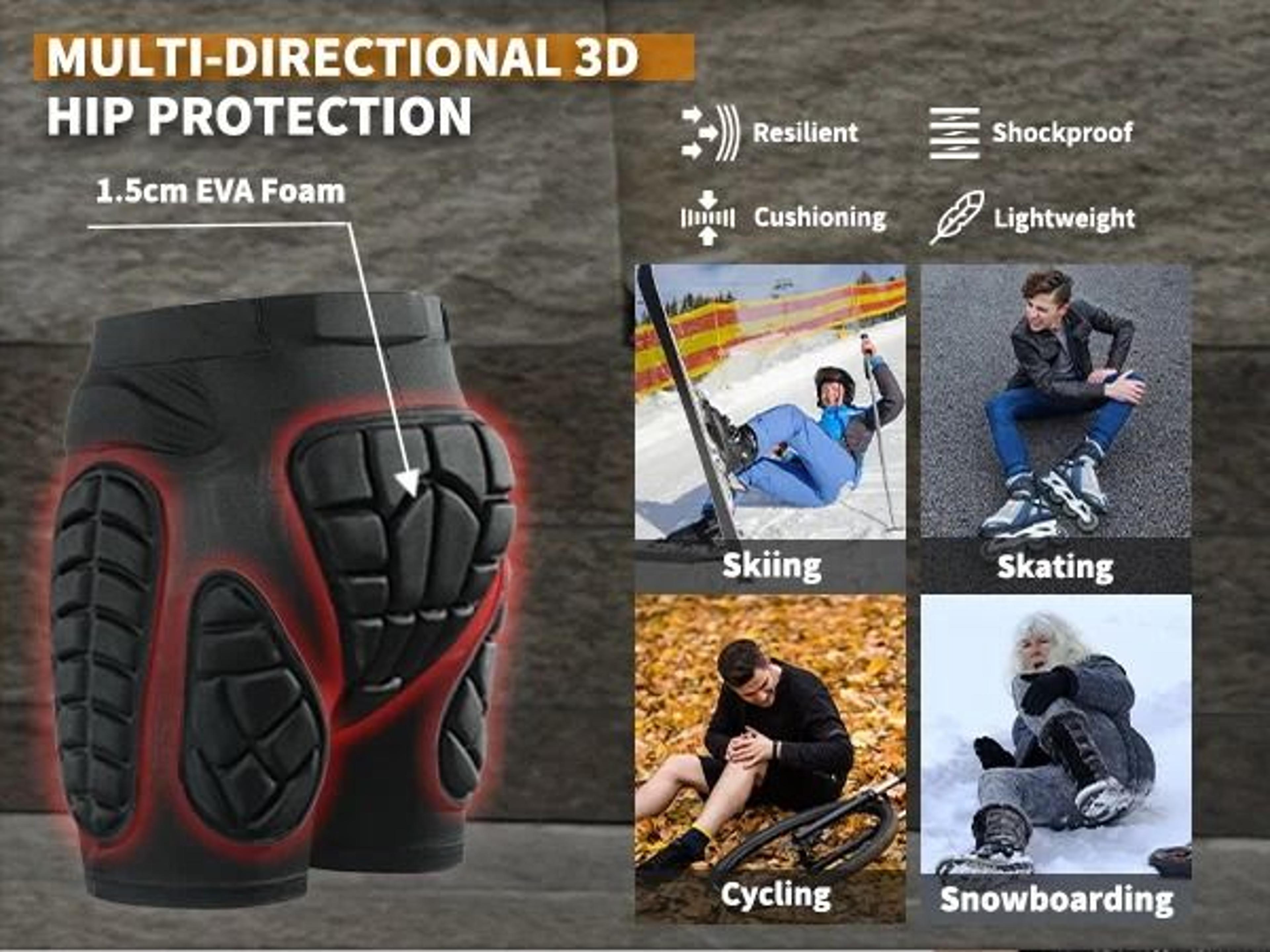 Mens Protective Motorcycle Hip Padded Shorts For MTB Motocross And Extreme Sports 4