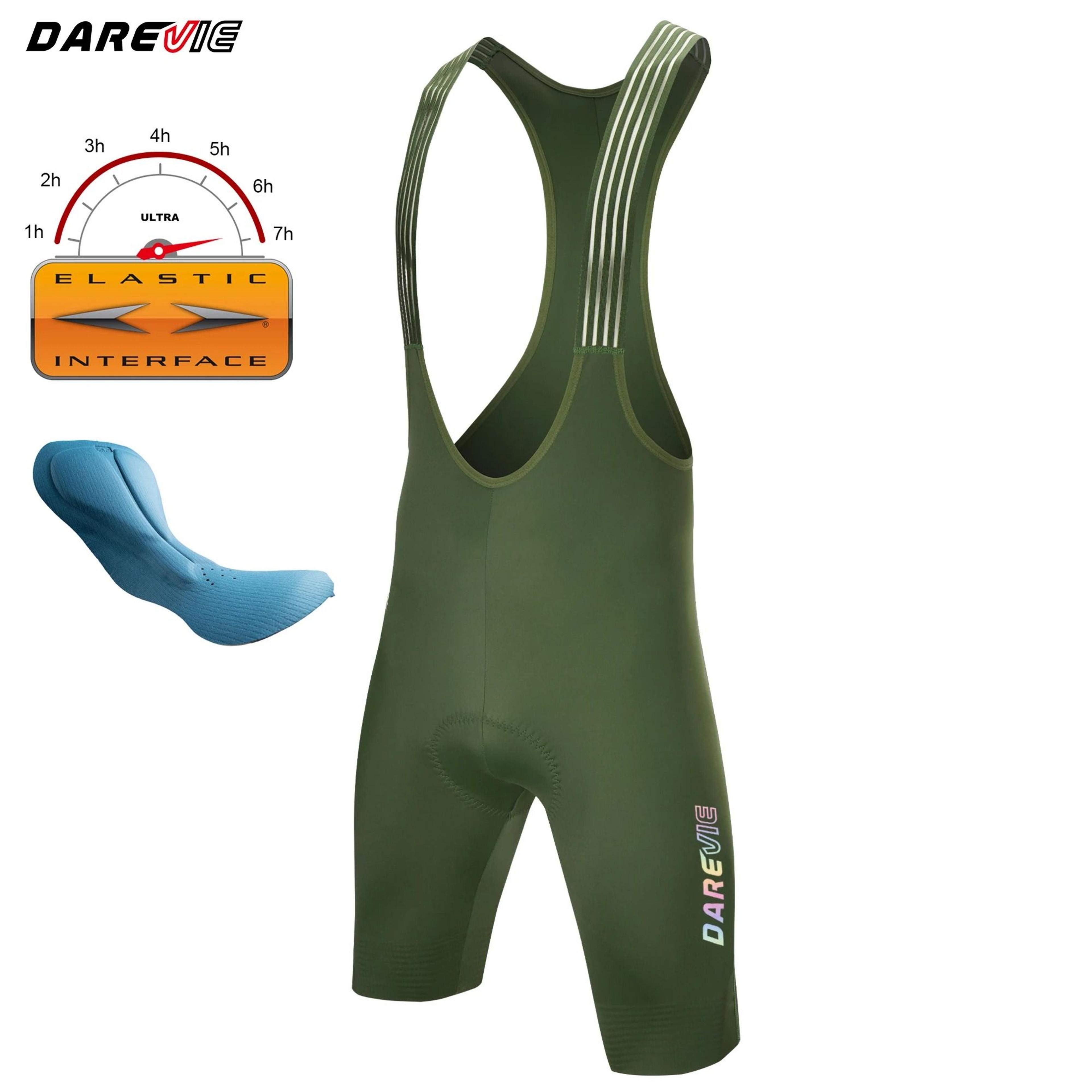 Mens Seamless Cycling Bib Shorts With Elastic Interface Pad For Long Distance Riding 9