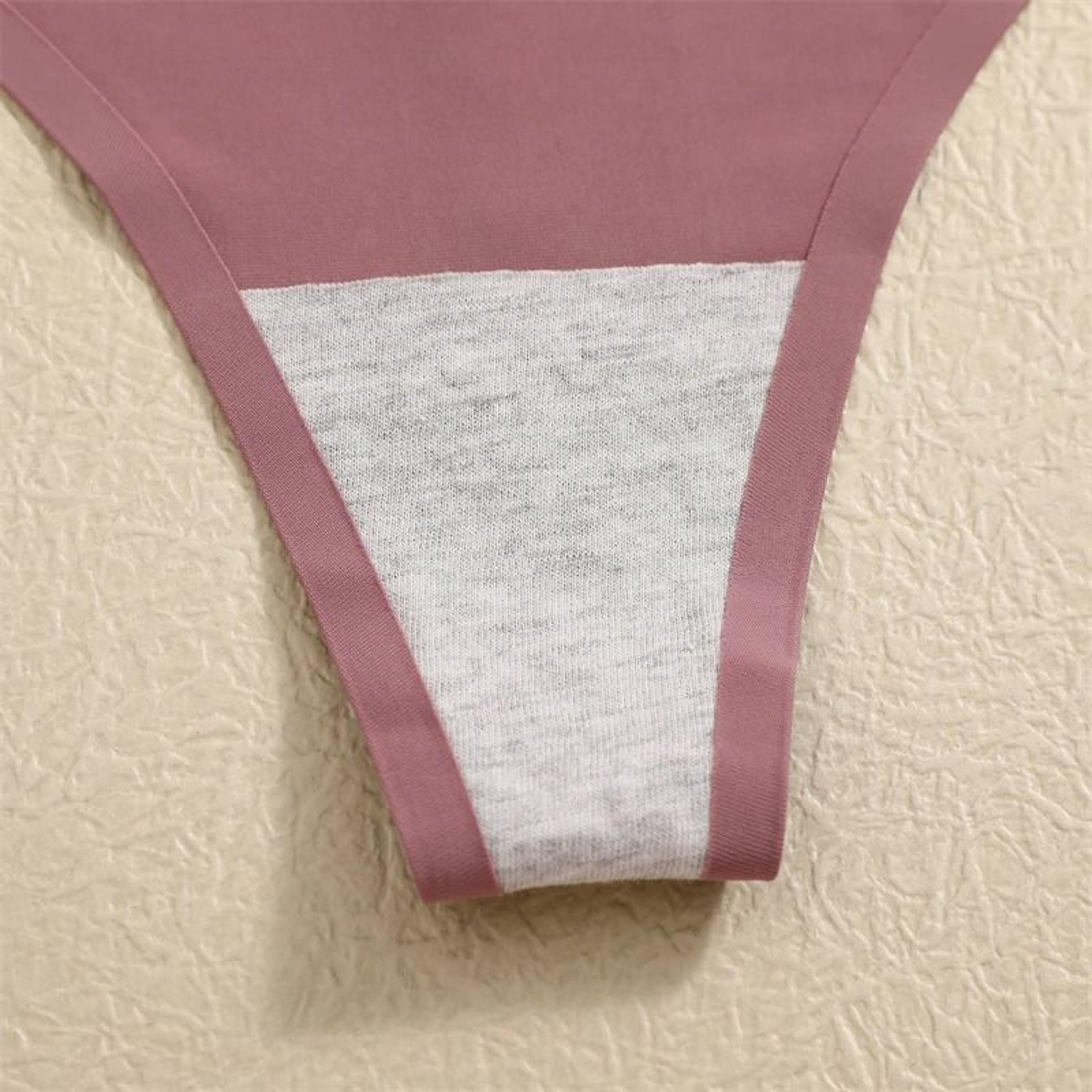 Womens Seamless Ice Silk Thong Underwear Ultra Thin Breathable Low Waist Invisible Panties Four Pie 4