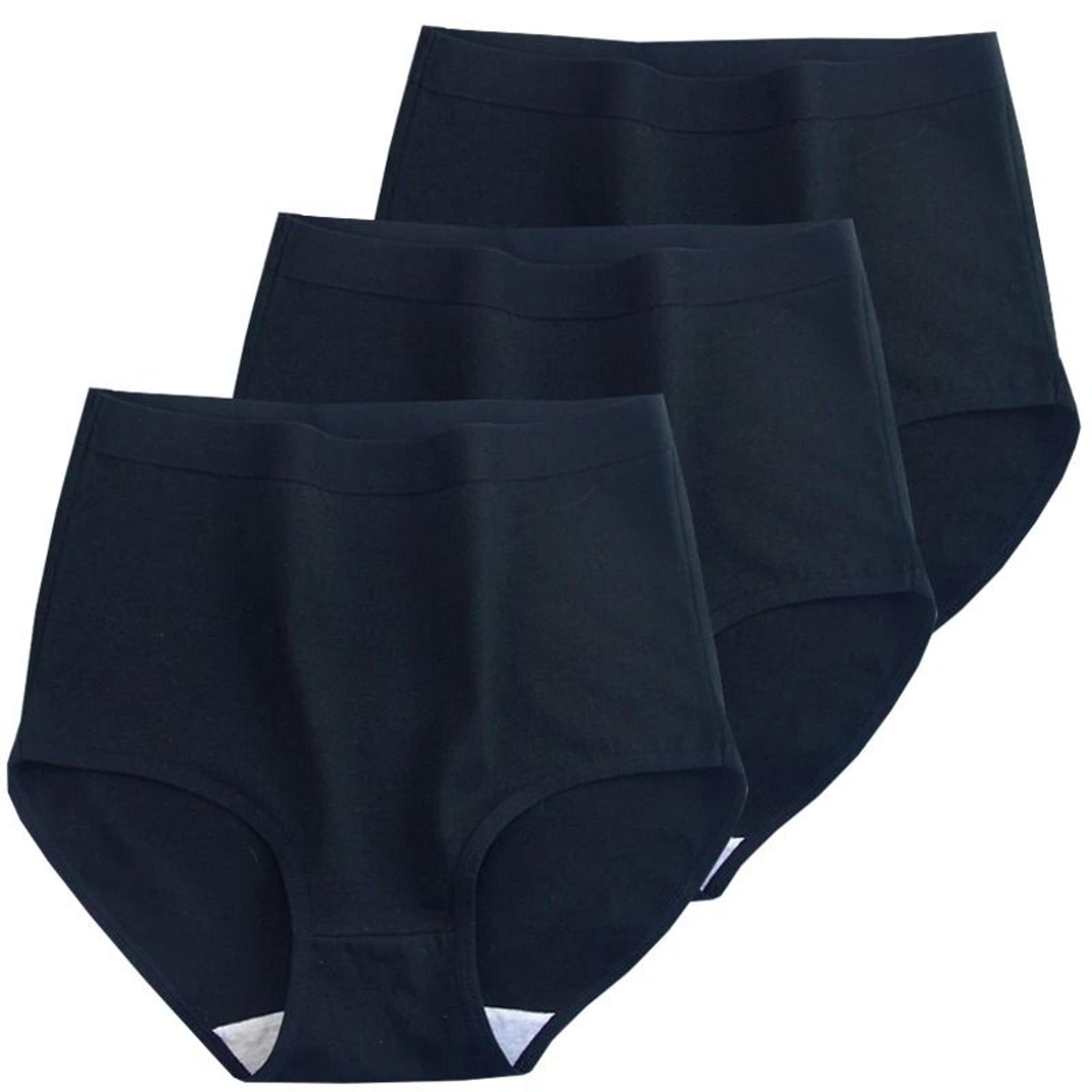 Womens Plus Size Cotton High Waist Briefs Breathable Soft Everyday Underwear Three Piece Set 9