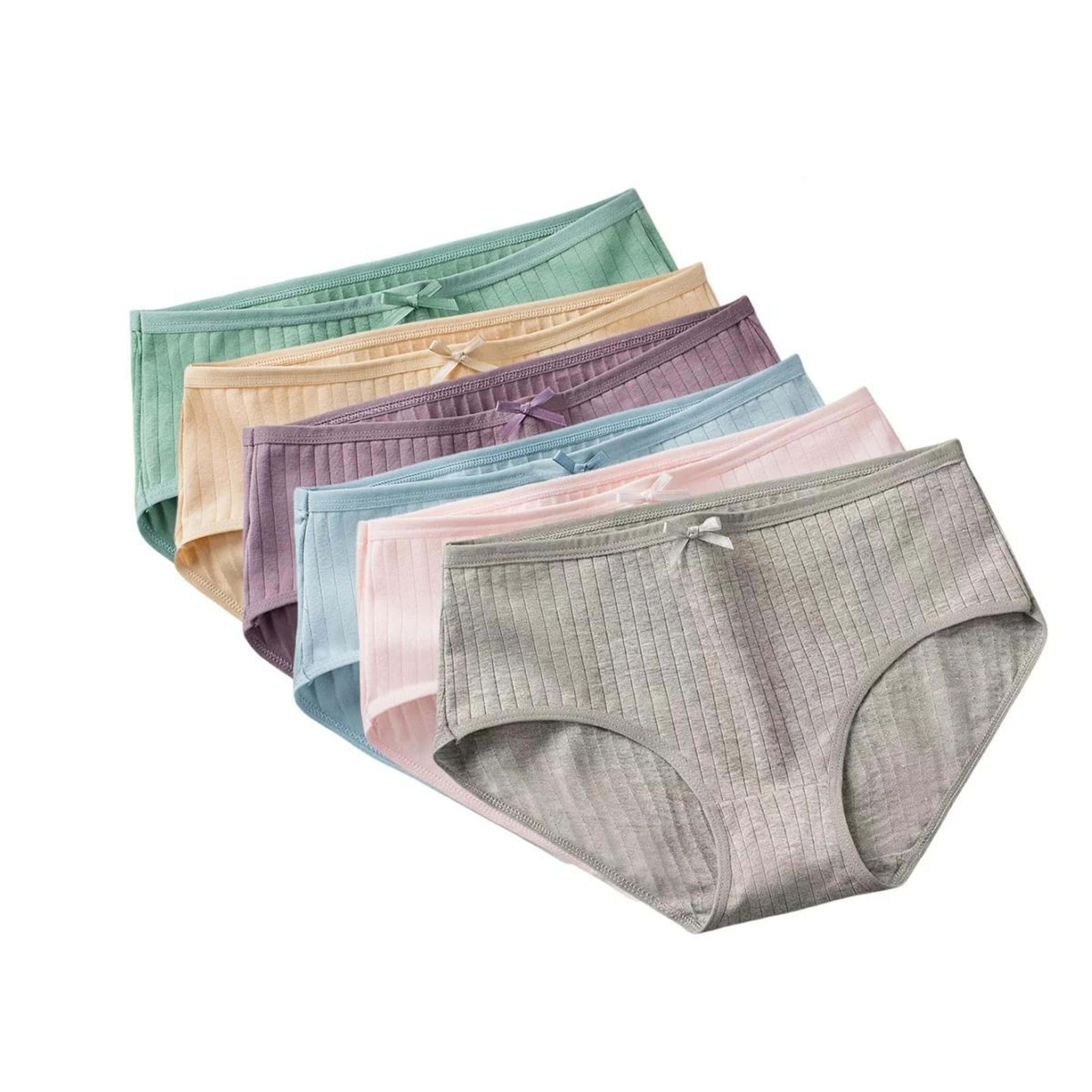 Womens Cotton Breathable Brief Underwear Soft Stretch Everyday Panties Six Piece Set 11