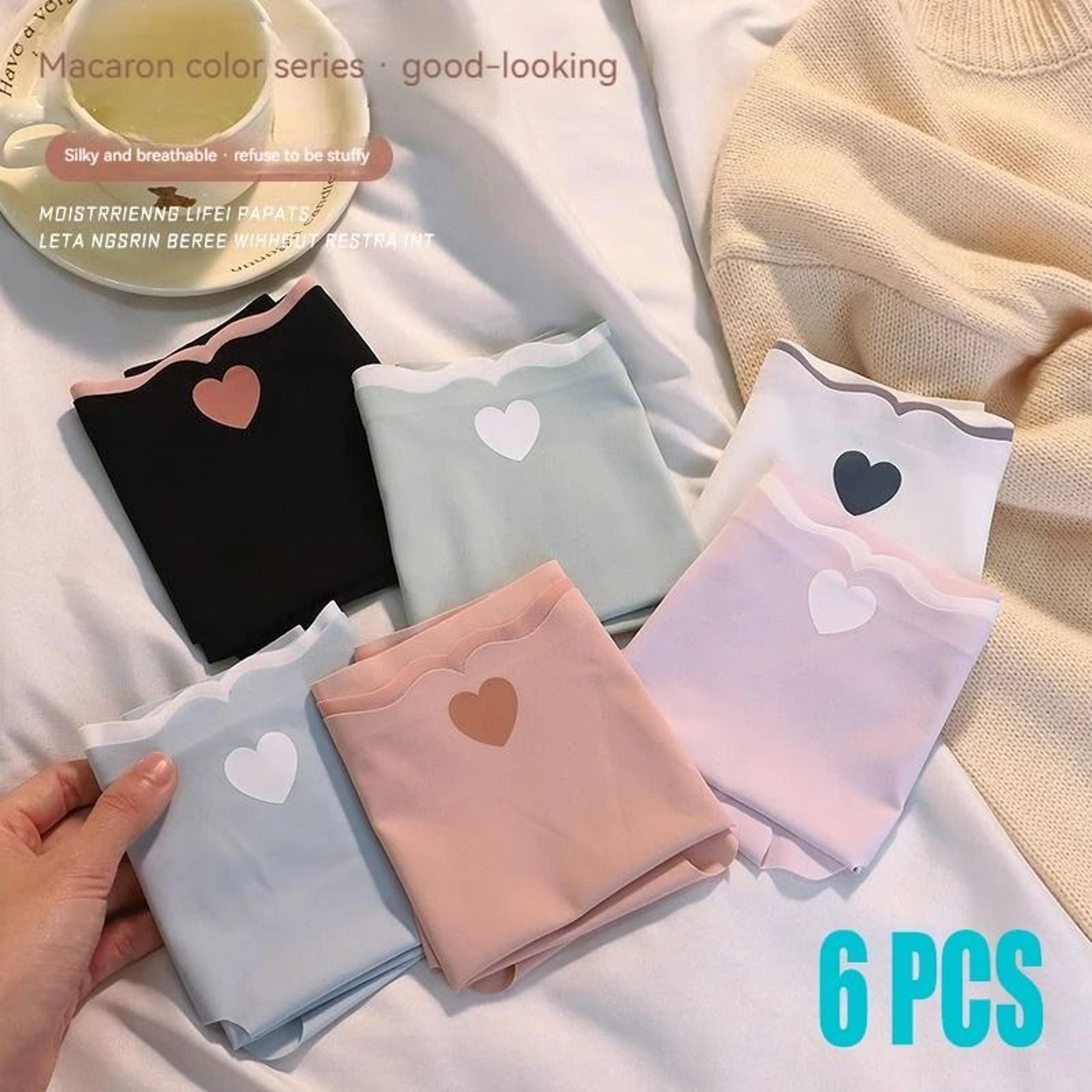 6 Piece Seamless Ice Silk Cotton Underwear Set For Women Breathable Mid Rise Comfort Briefs 2