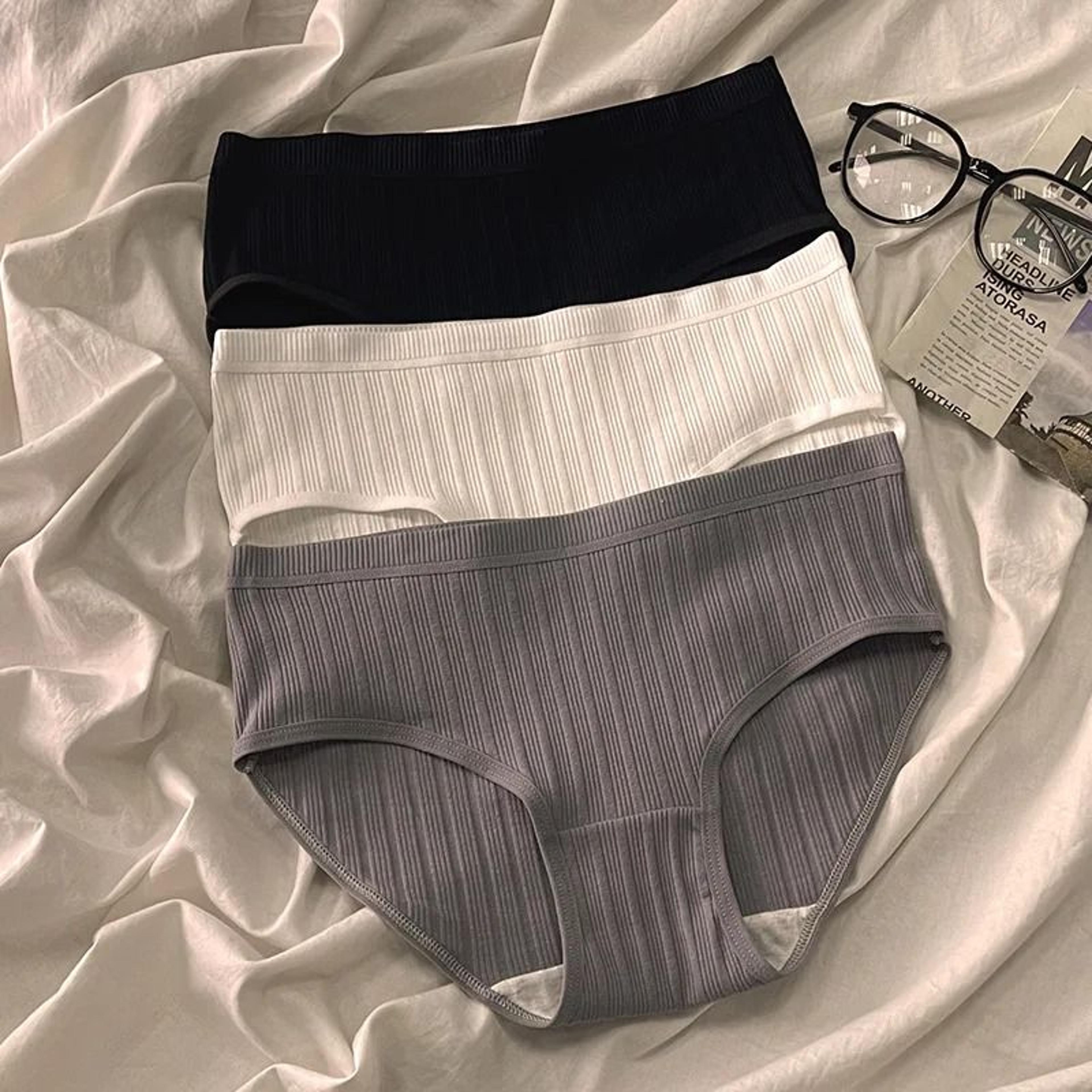 Soft Cotton Brief Panties For Women Breathable Comfortable Everyday Underwear 3 Piece Set 6