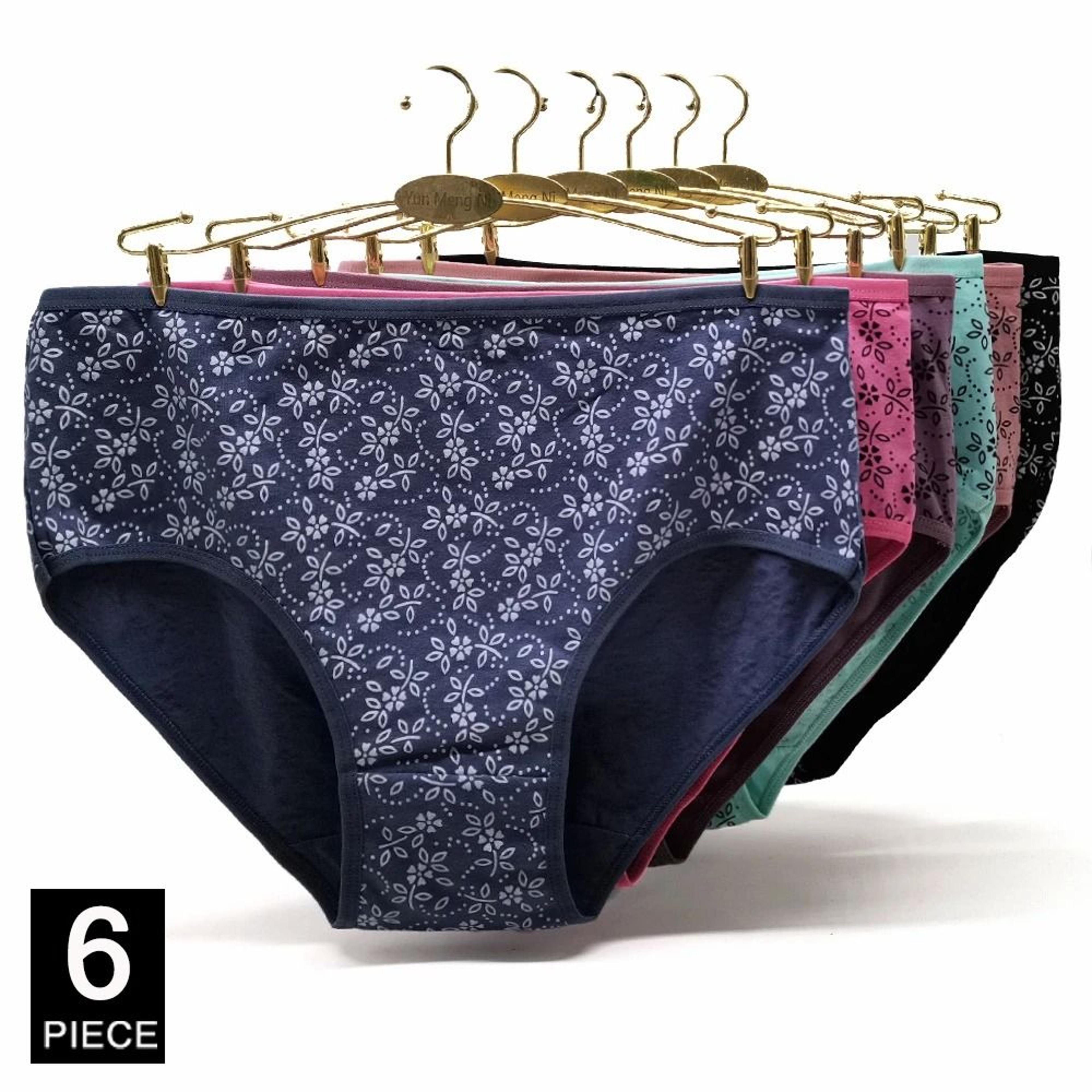 Plus Size Cotton High Waist Briefs Breathable Soft Underwear For Women 6 Piece Set 12