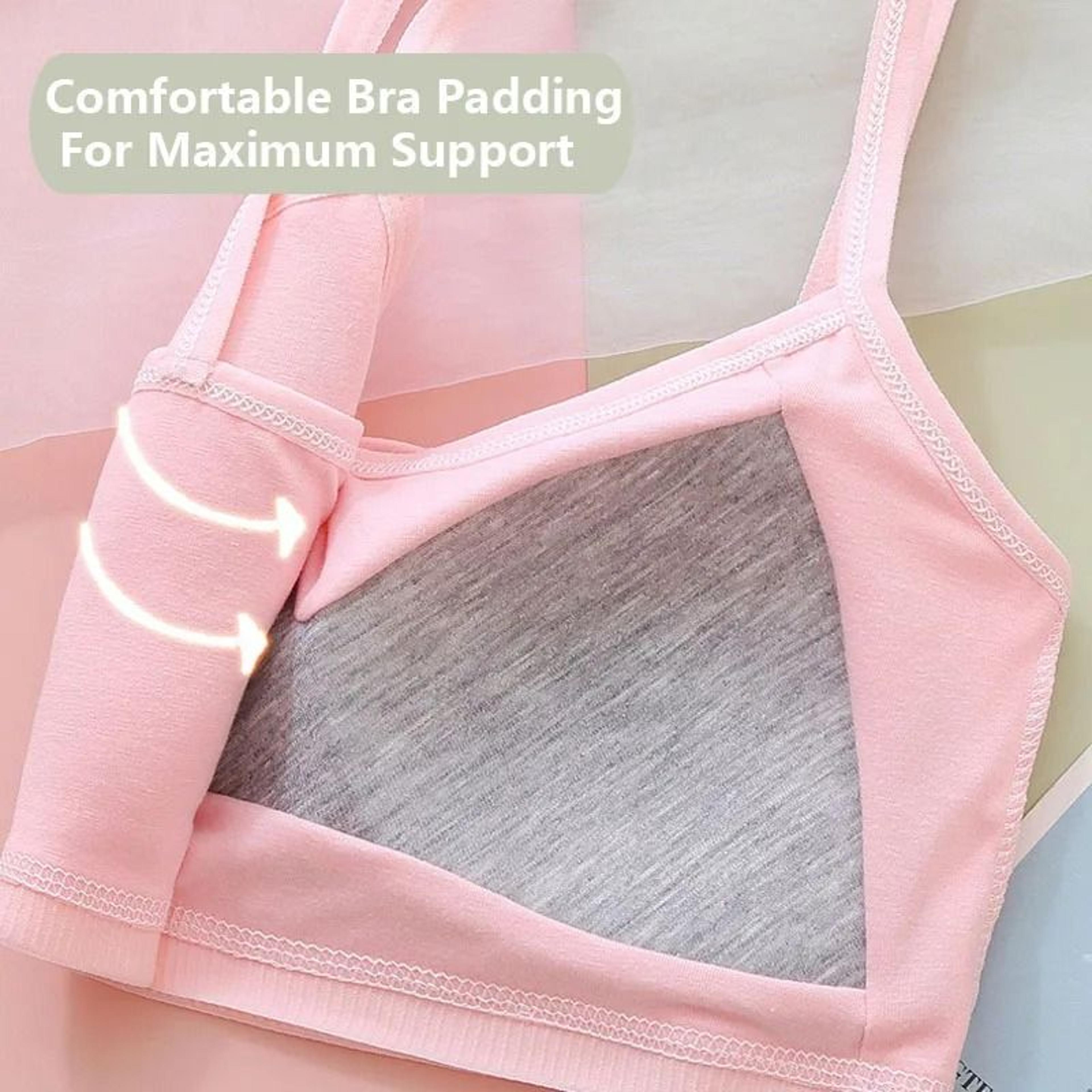 Cotton Girls Training Bra And Briefs Set Soft Wireless Underwear For Teen Girls 5