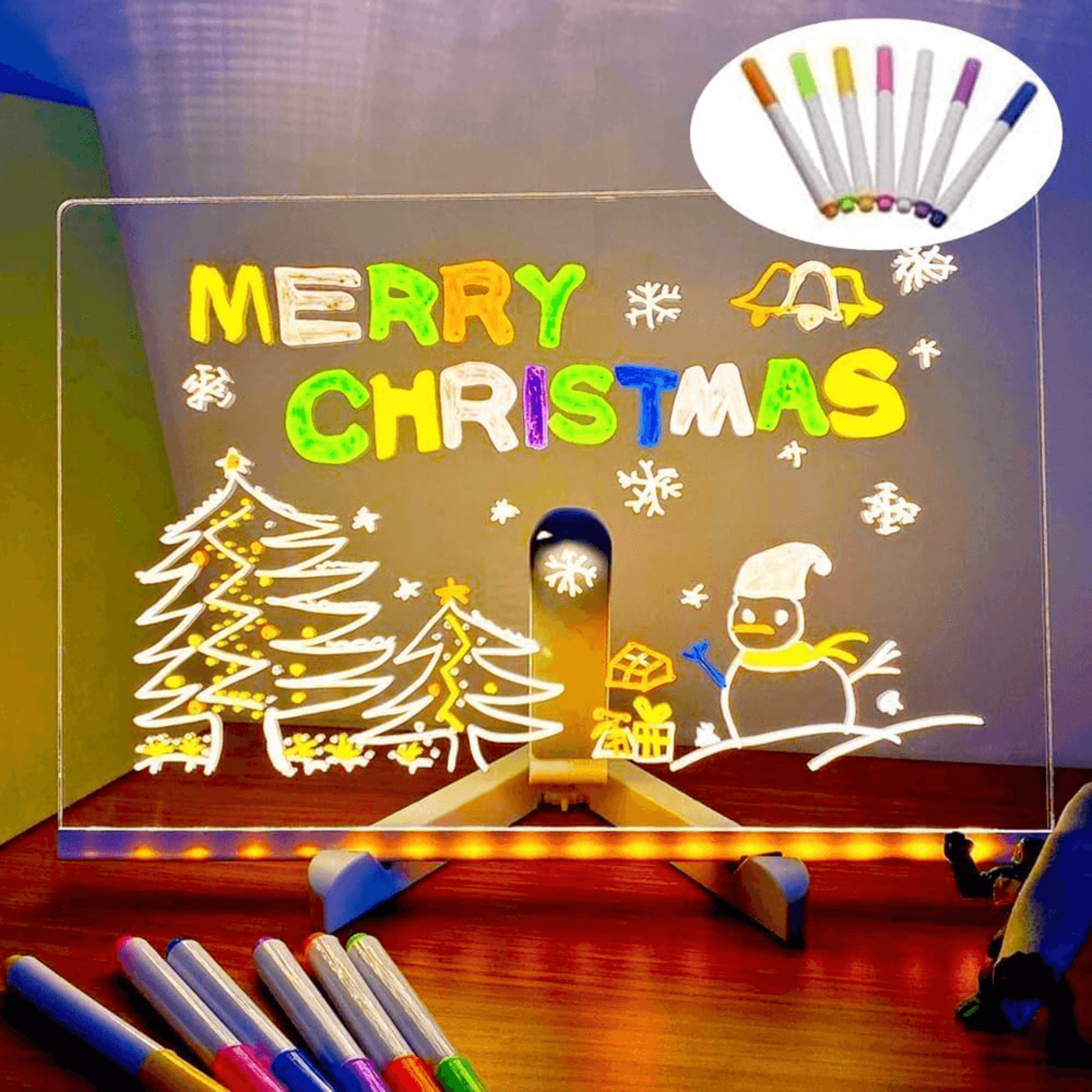LED Acrylic Message Board USB LightUp Reusable Notepad For Signs  Doodles 3