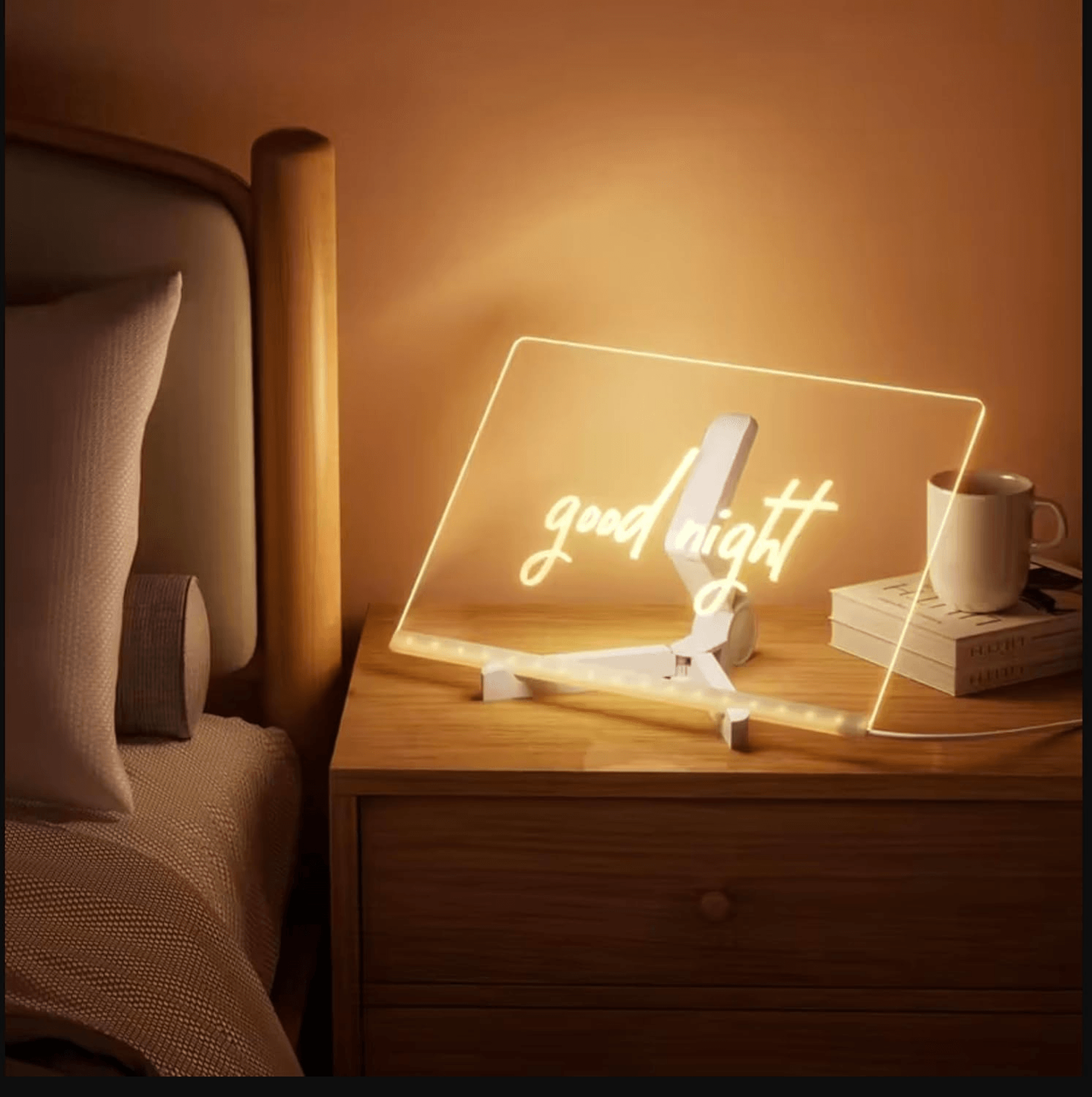 LED Acrylic Message Board USB LightUp Reusable Notepad For Signs  Doodles 4