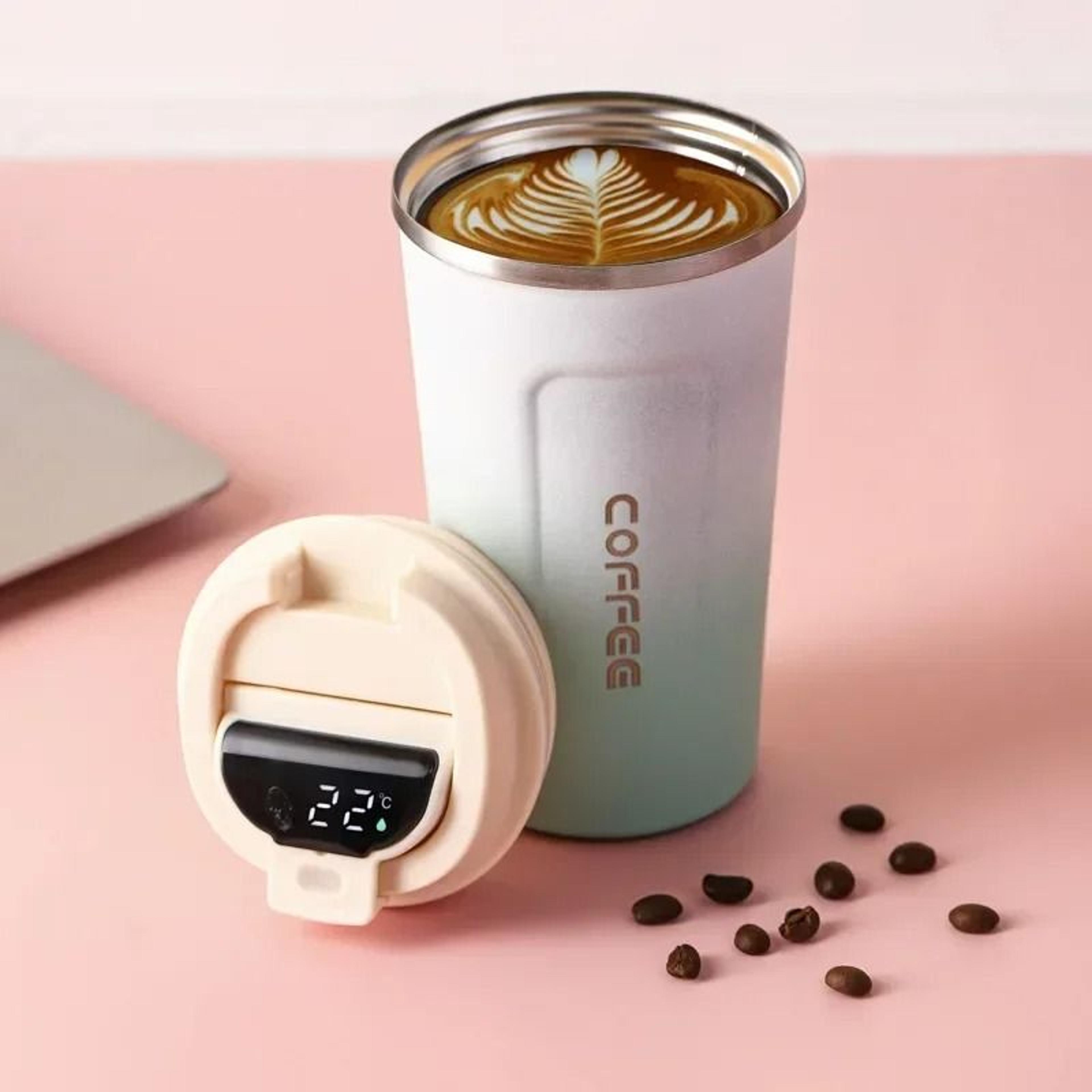 Stainless Steel Thermos Coffee Mug Temperature Display Vacuum Insulated Tumbler 12