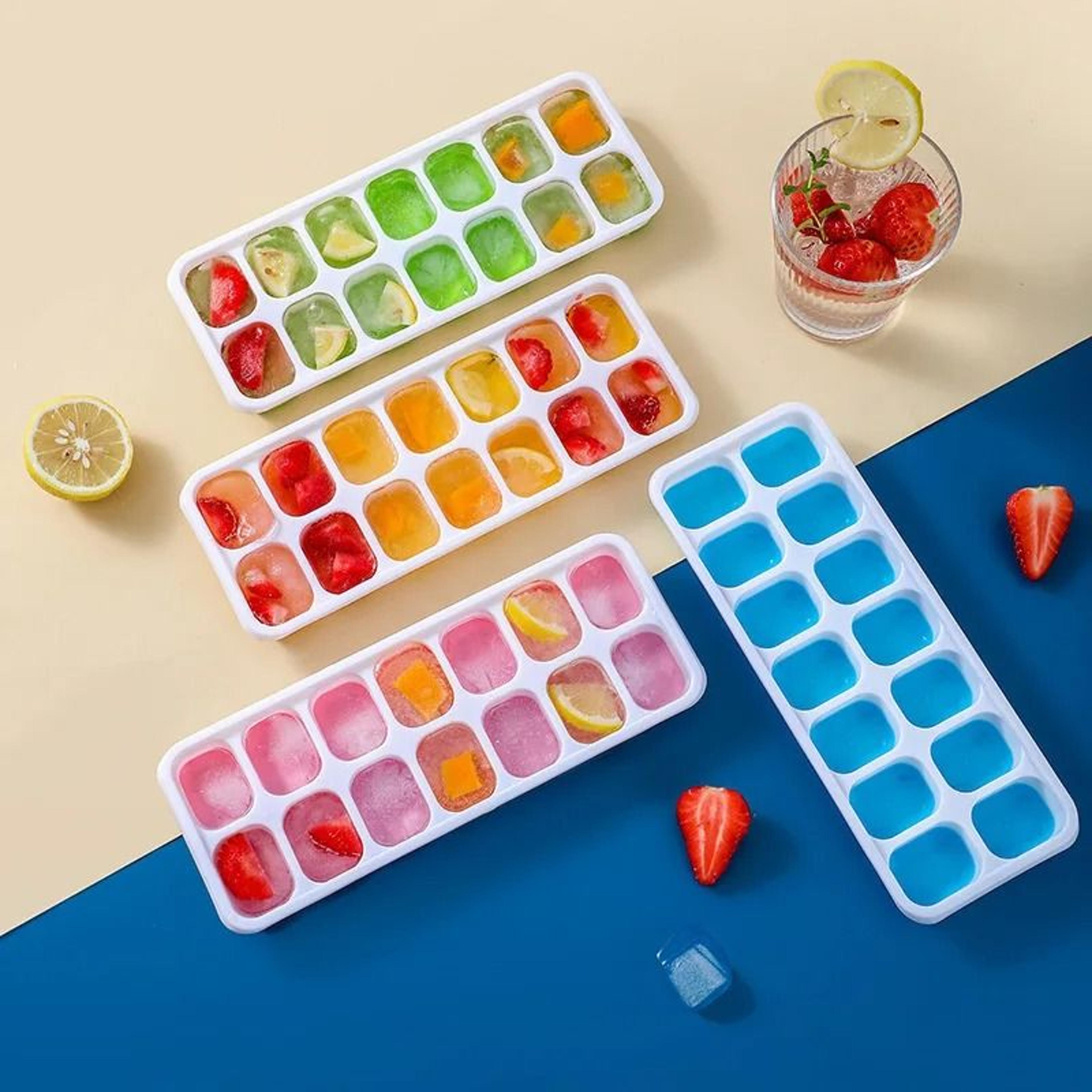Silicone Ice Cube Tray With Lid 14 Grid Ice Mold For Freezer 4
