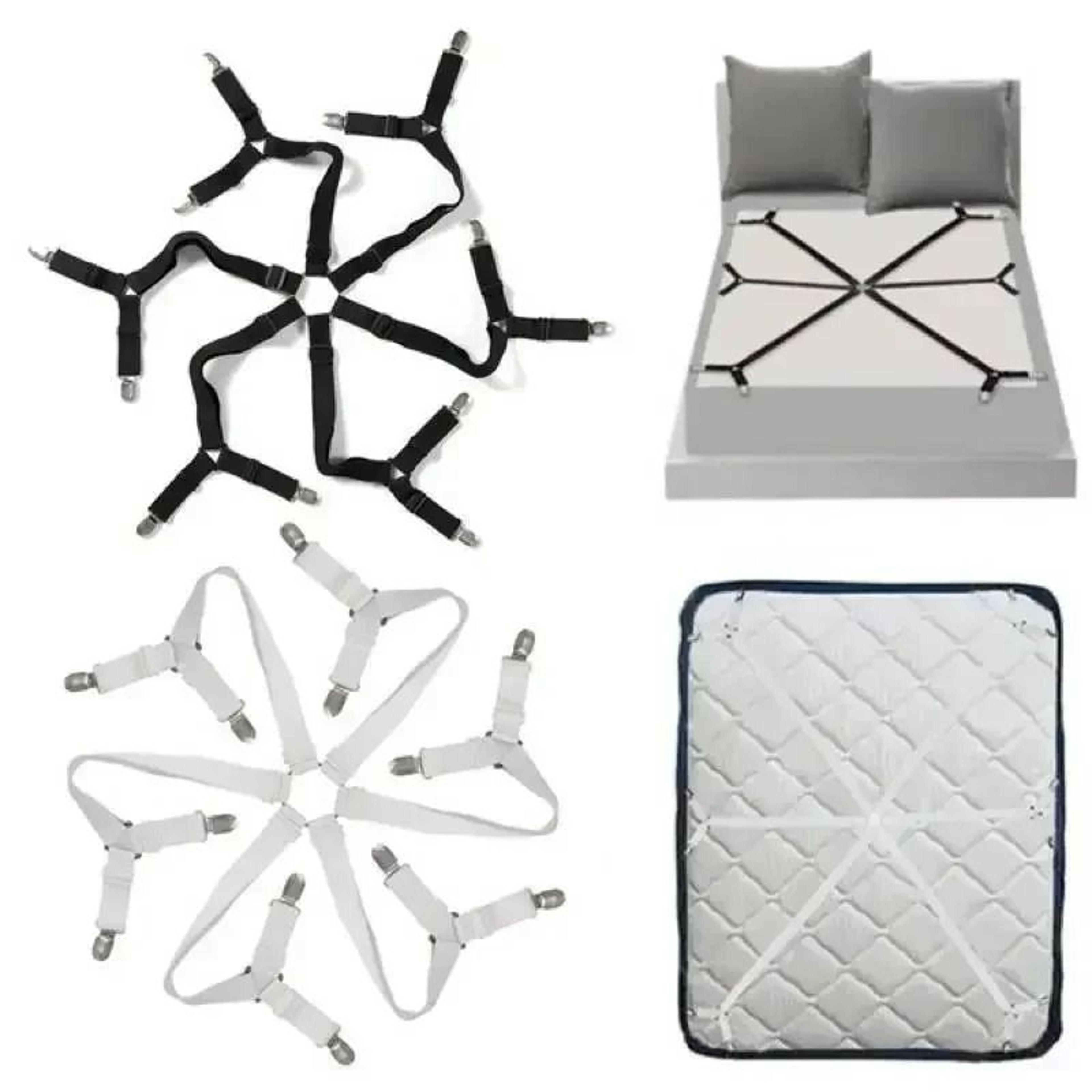 adjustable bed sheet holder elastic straps with metal clips mattress fasteners