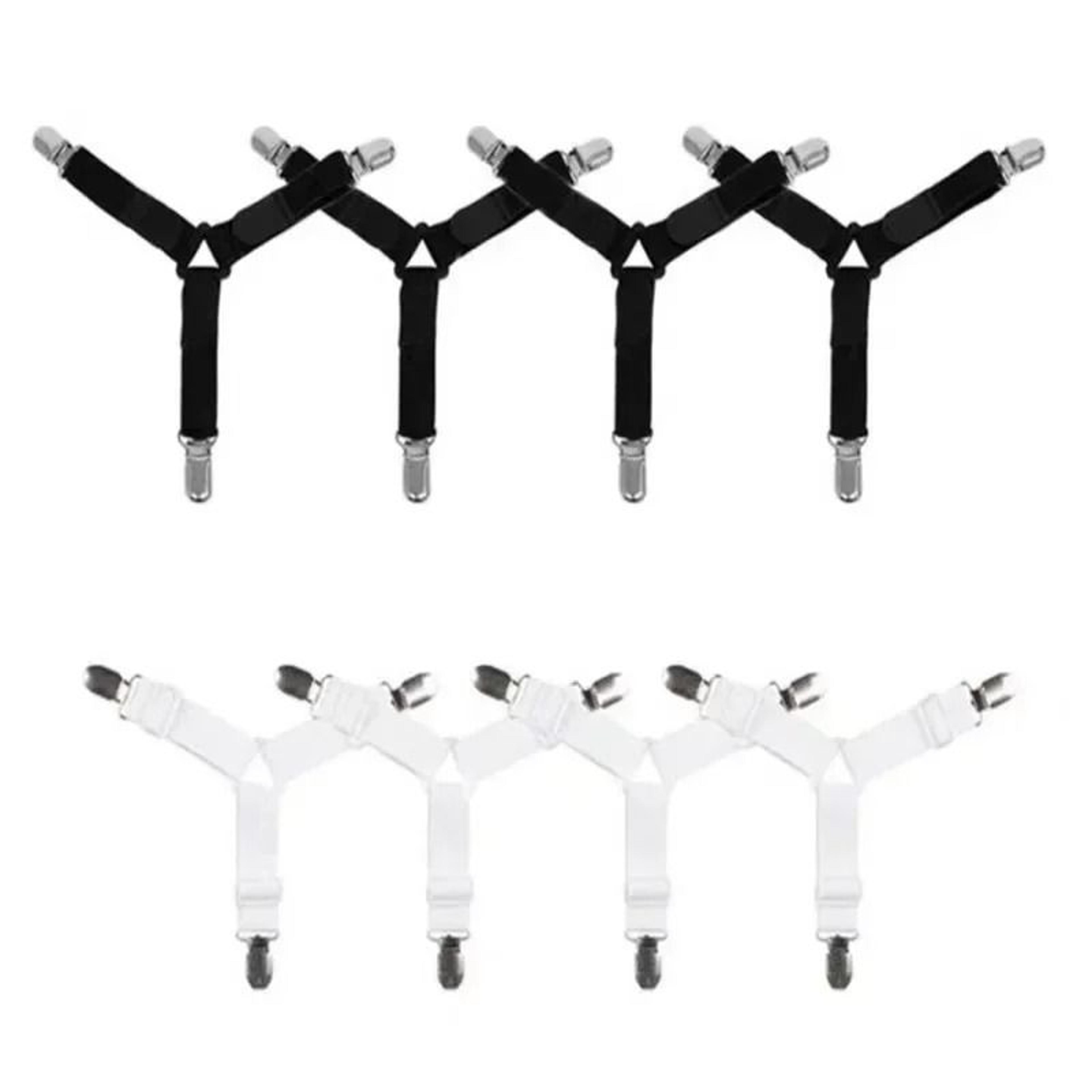 Adjustable Bed Sheet Holder Elastic Straps With Metal Clips Mattress Fasteners 4