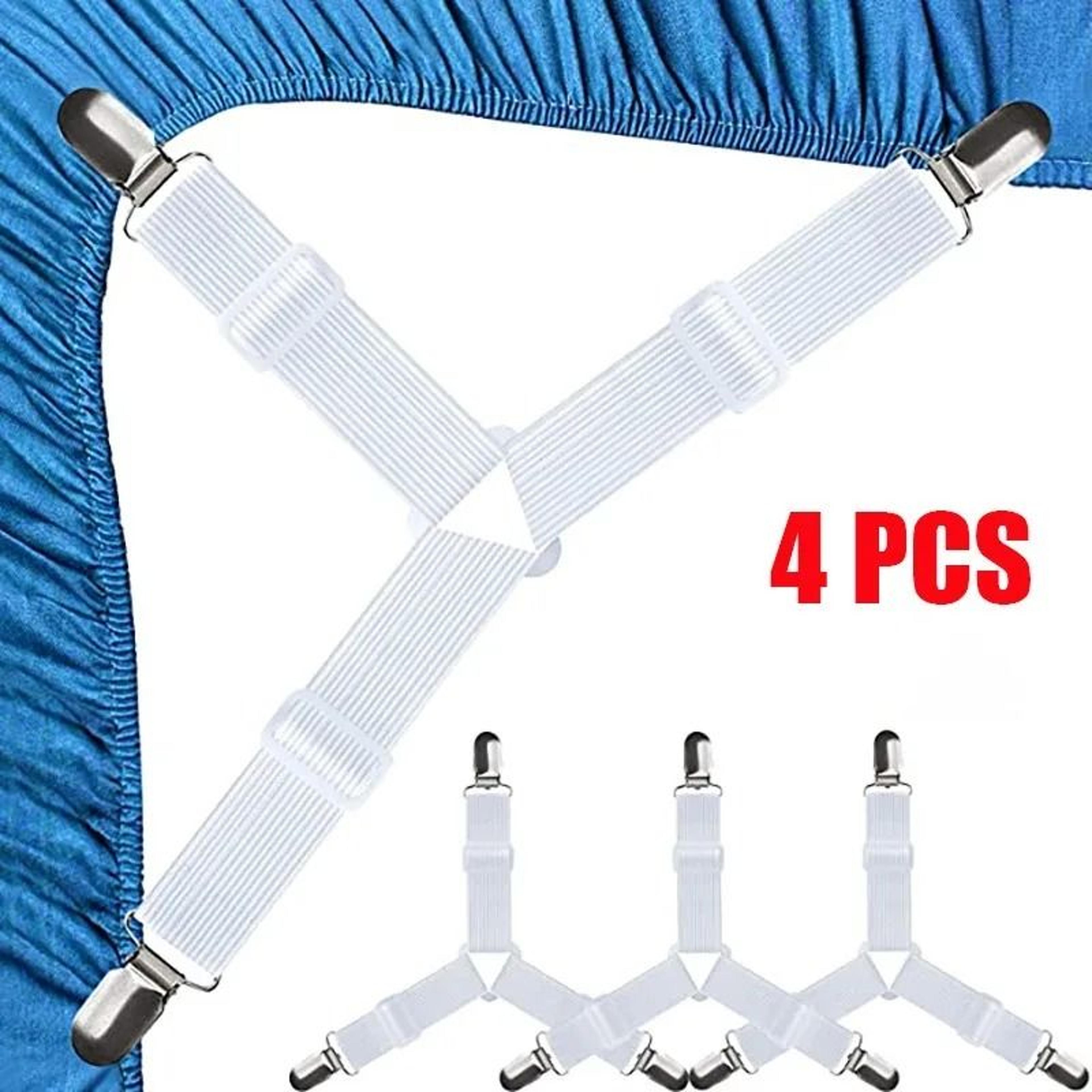 Triangle Bed Sheet Holders Adjustable Elastic Clips Mattress Grippers Set 1