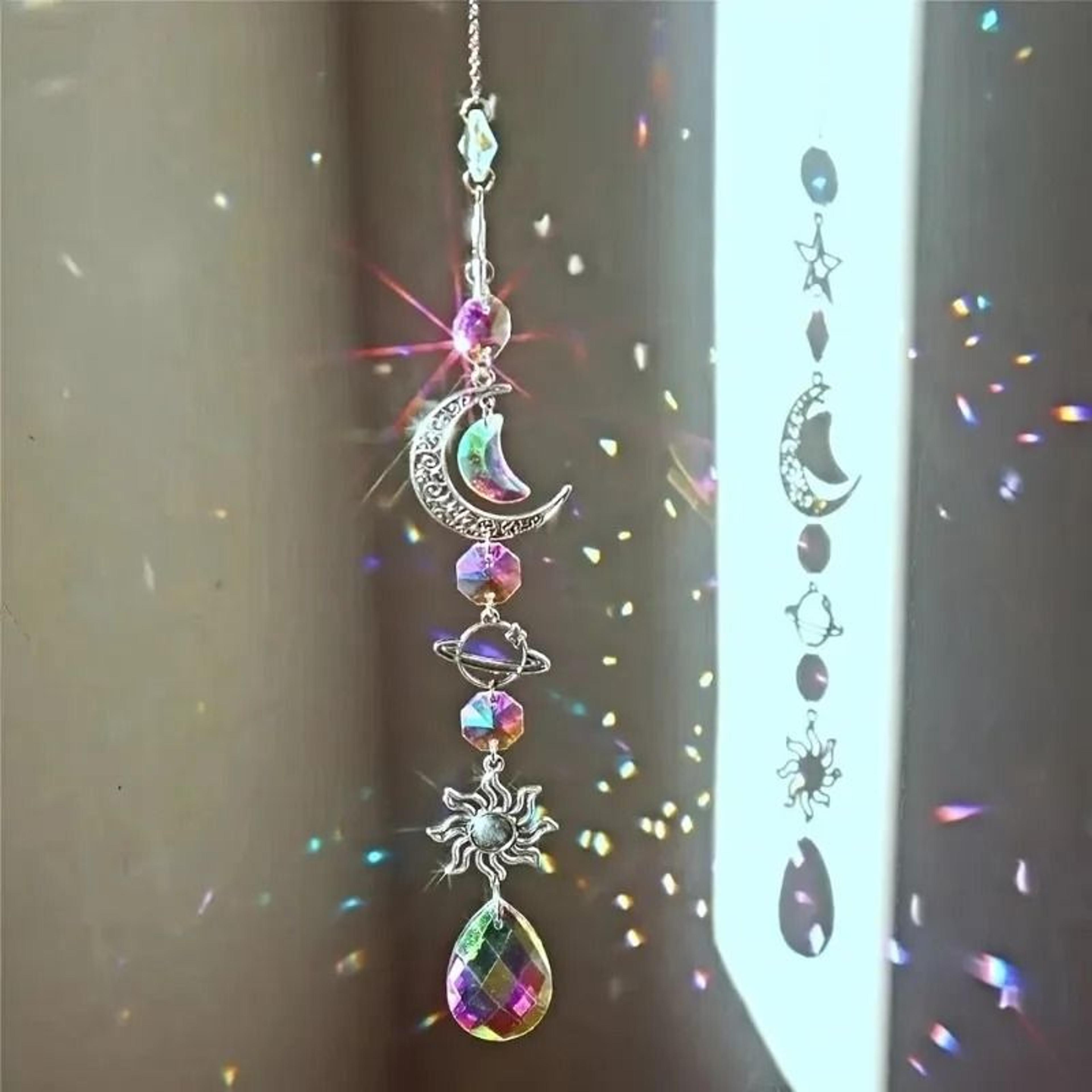 Crystal Wind Chime Rainbow Sun Catcher Dream Catcher Hanging Decor 2
