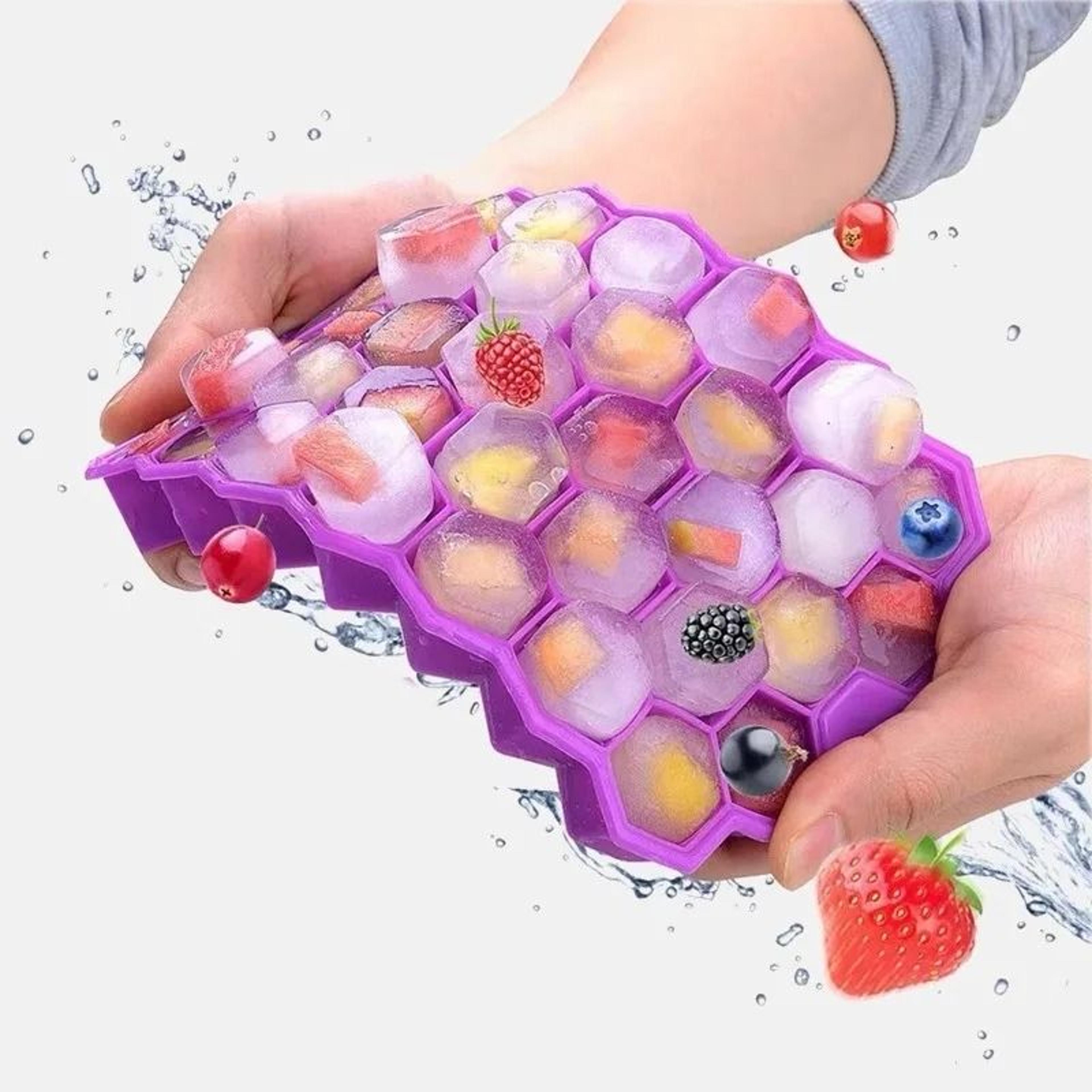 Honeycomb Silicone Ice Cube Mold 37 Cavity Reusable Ice Maker Tray 2