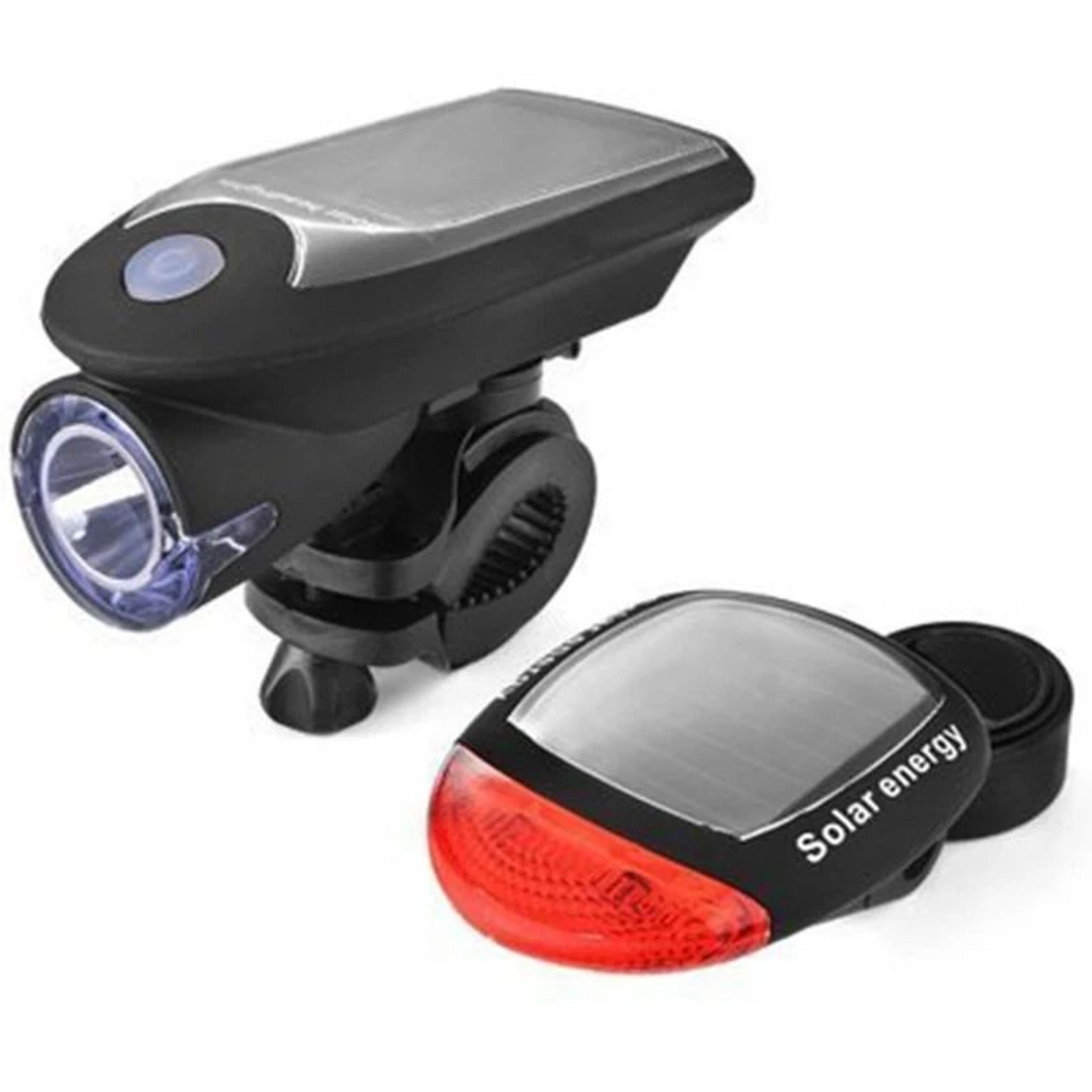 Solar Powered Bicycle Front And Rear Safety Lights Waterproof Cycling Lamp Set 7
